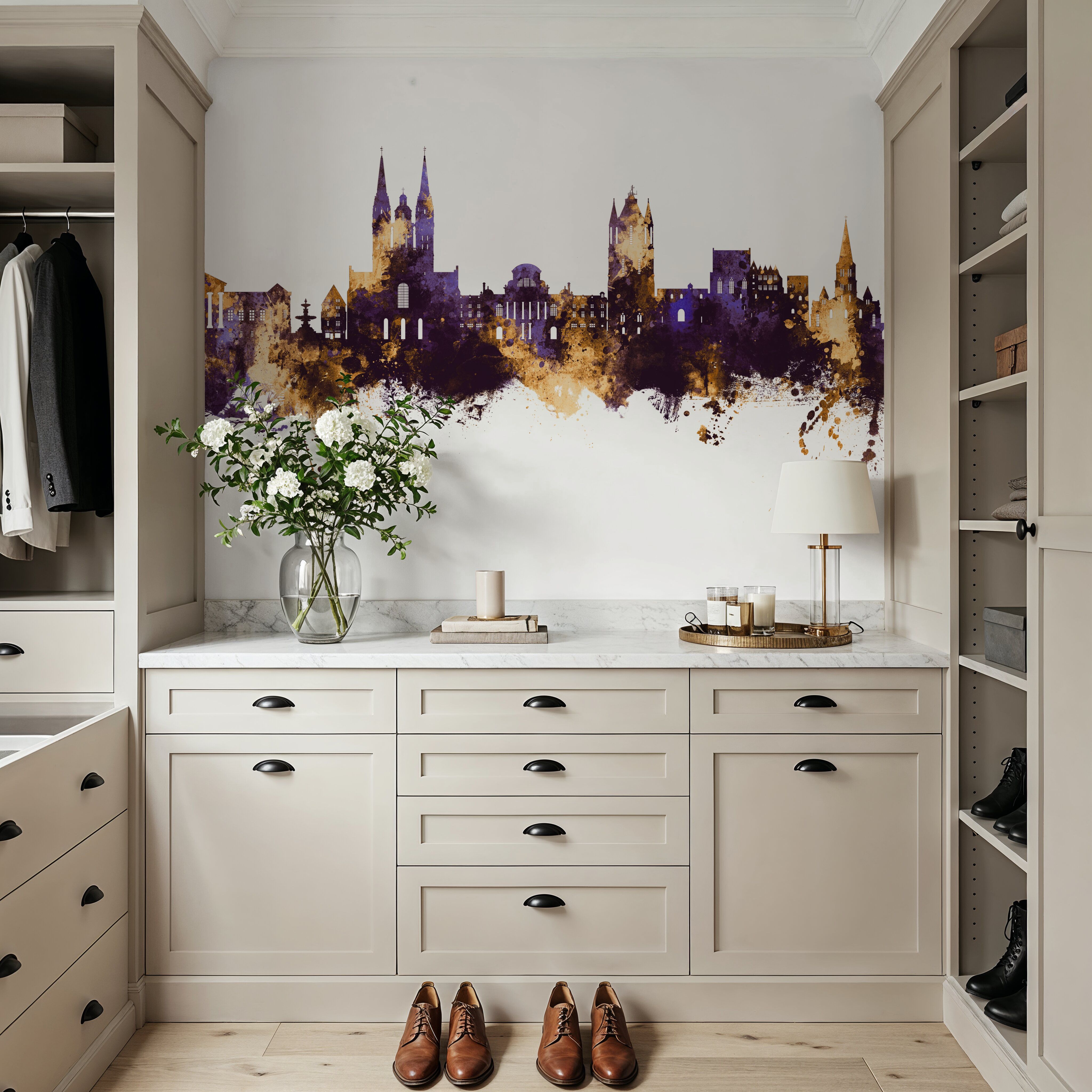 Angers France Skyline Puple & Gold
