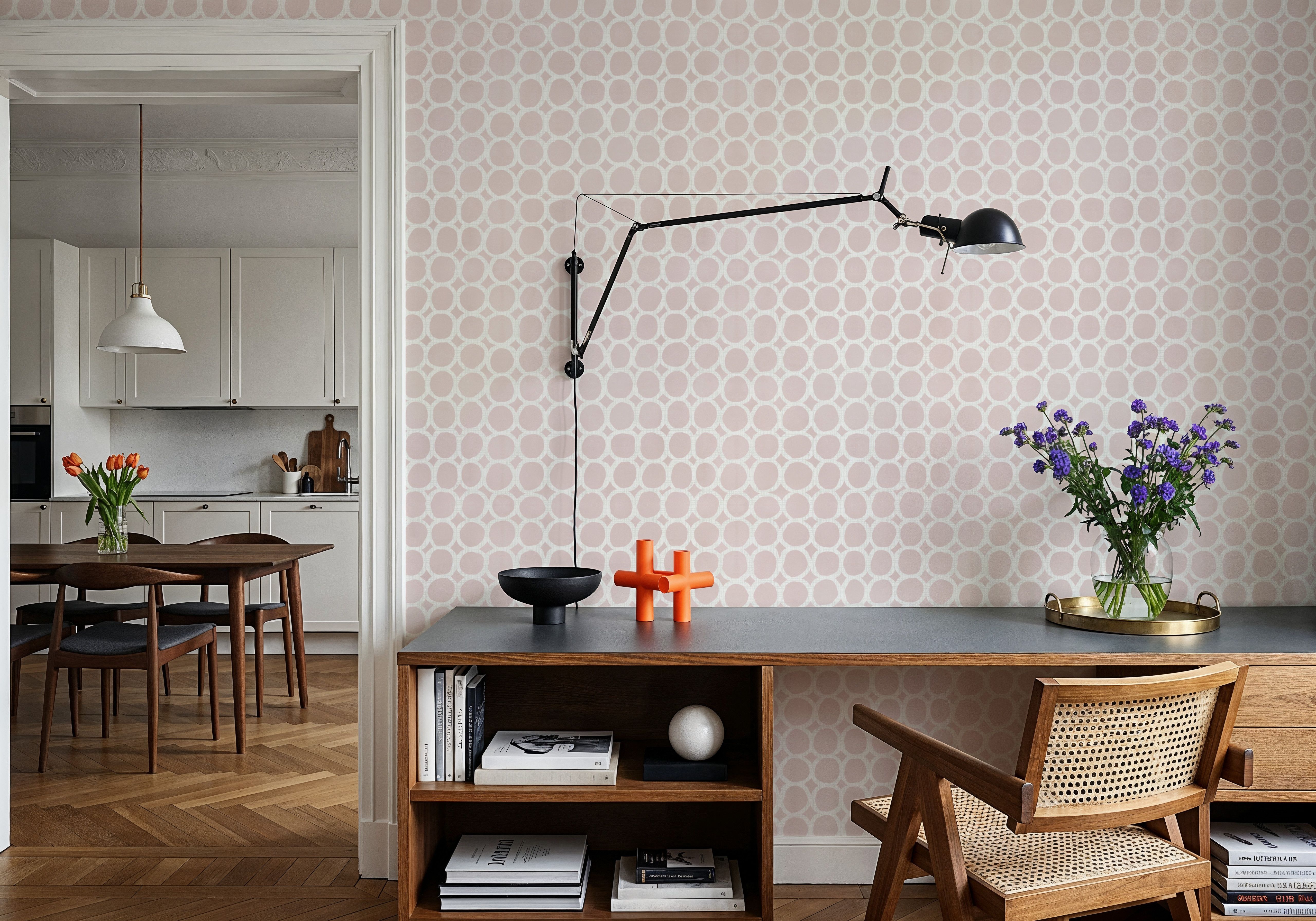 Mixed Pink Circles Inverse, Wallpaper