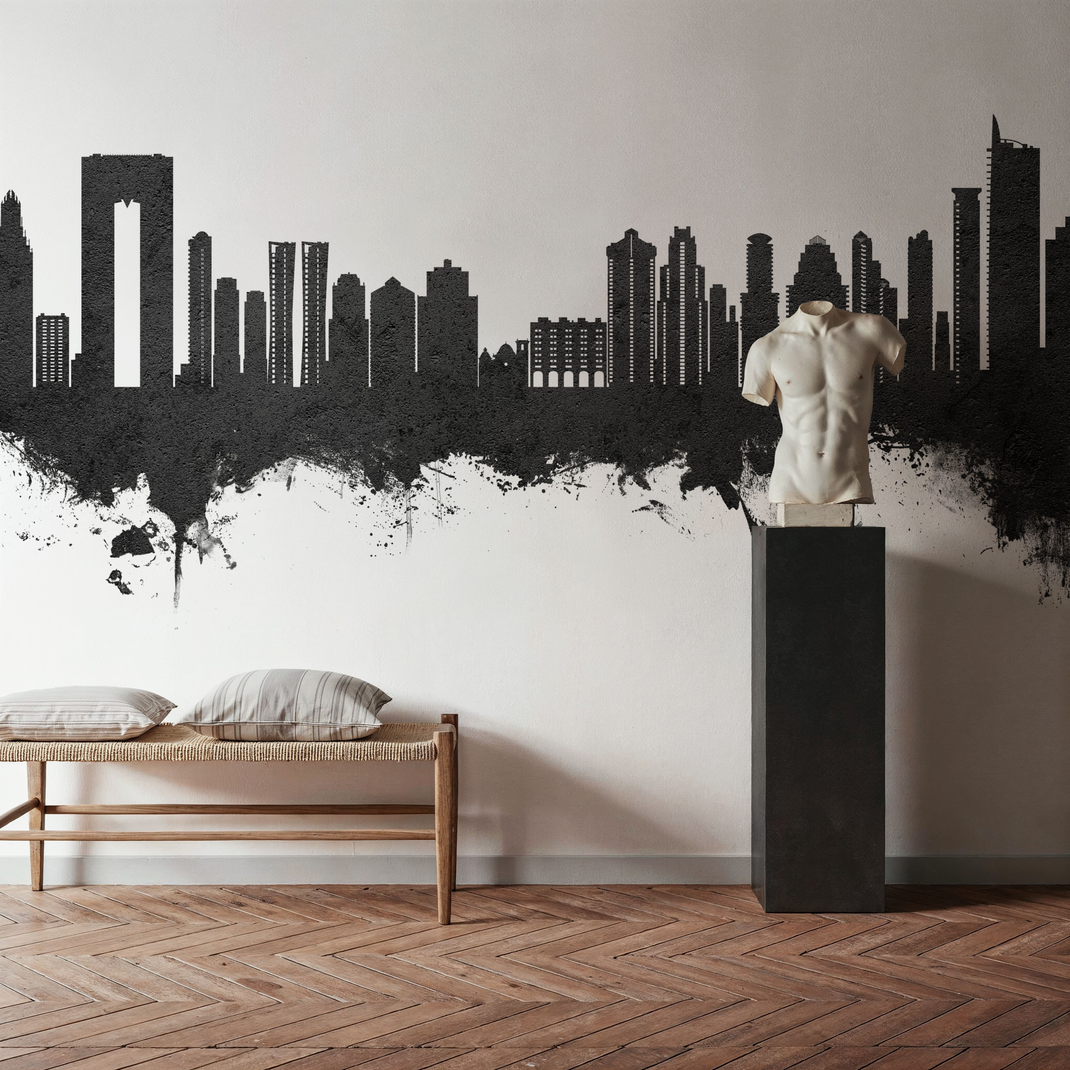 Benidorm Spain Skyline Black & White