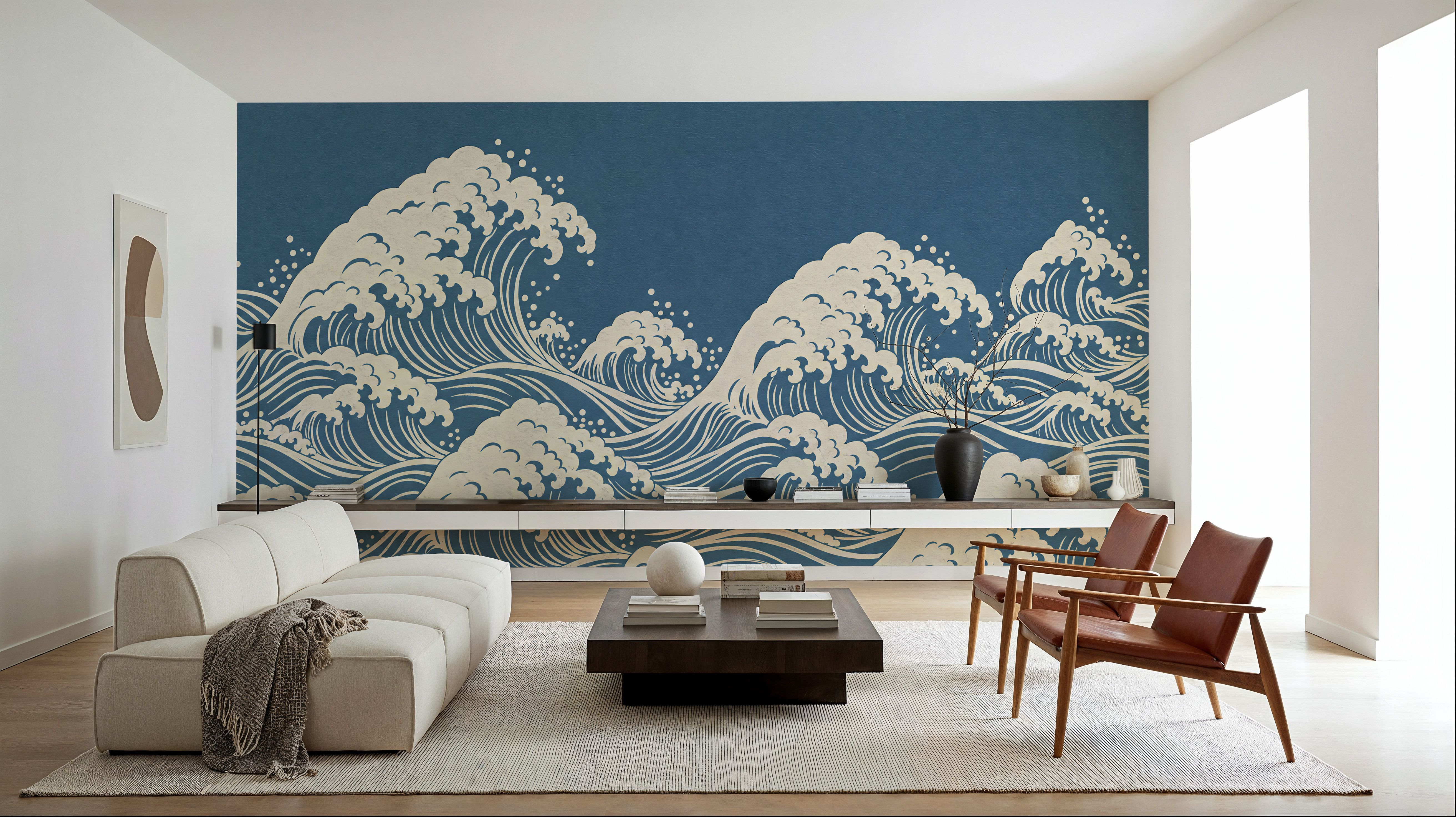 Edo Waves, Indigo, Tapety