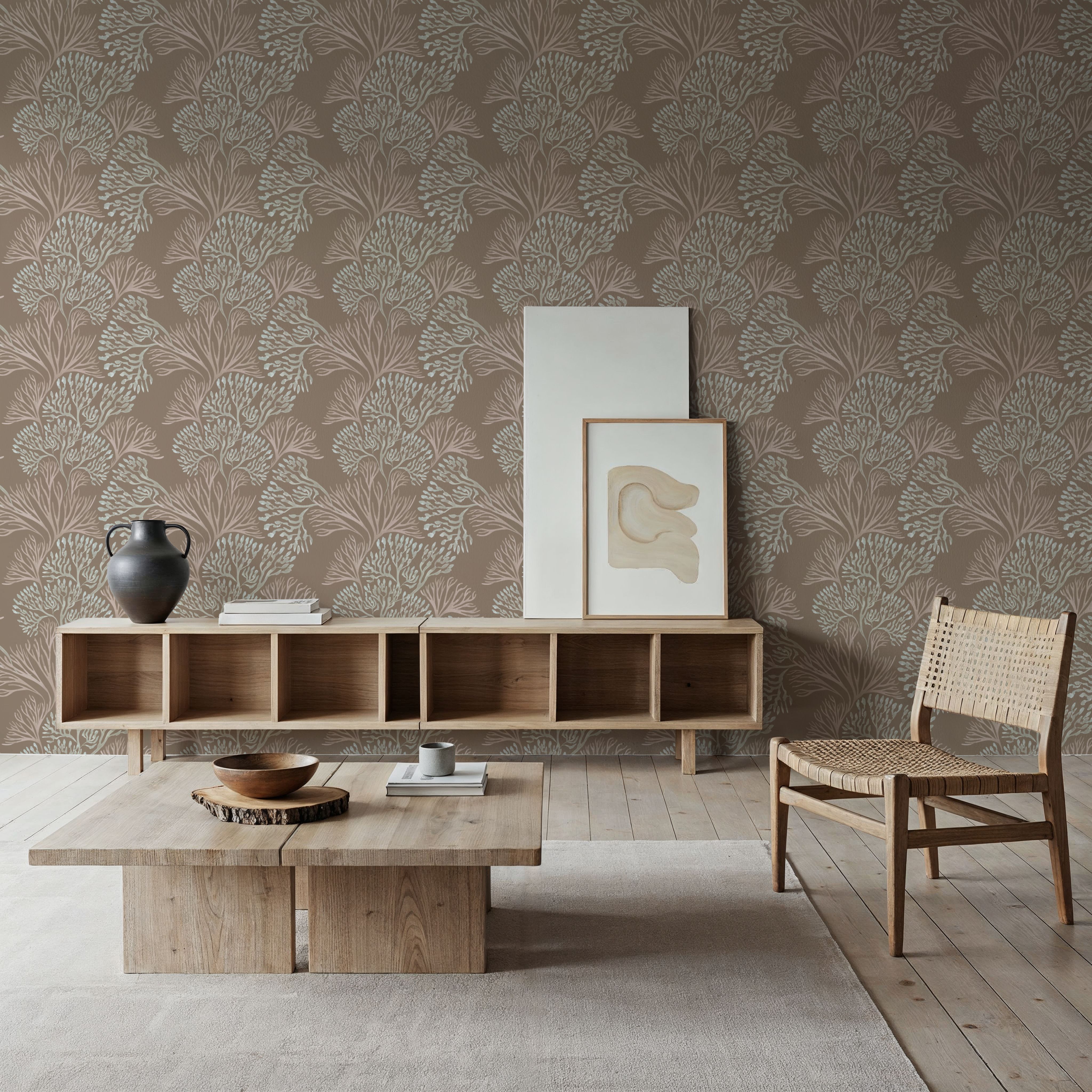Subtle Seaweed, Warm Beige