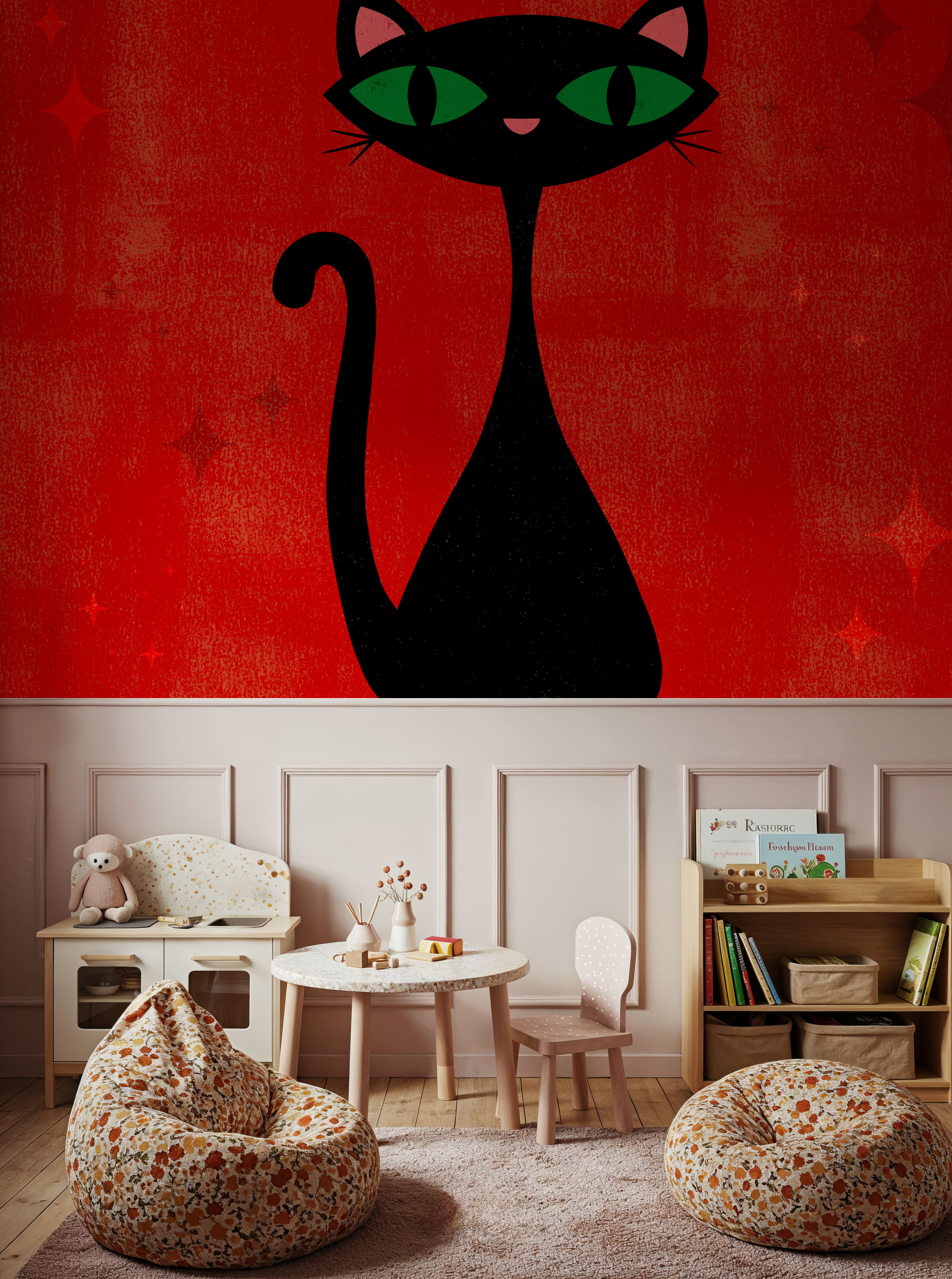 Retro Cat, Red