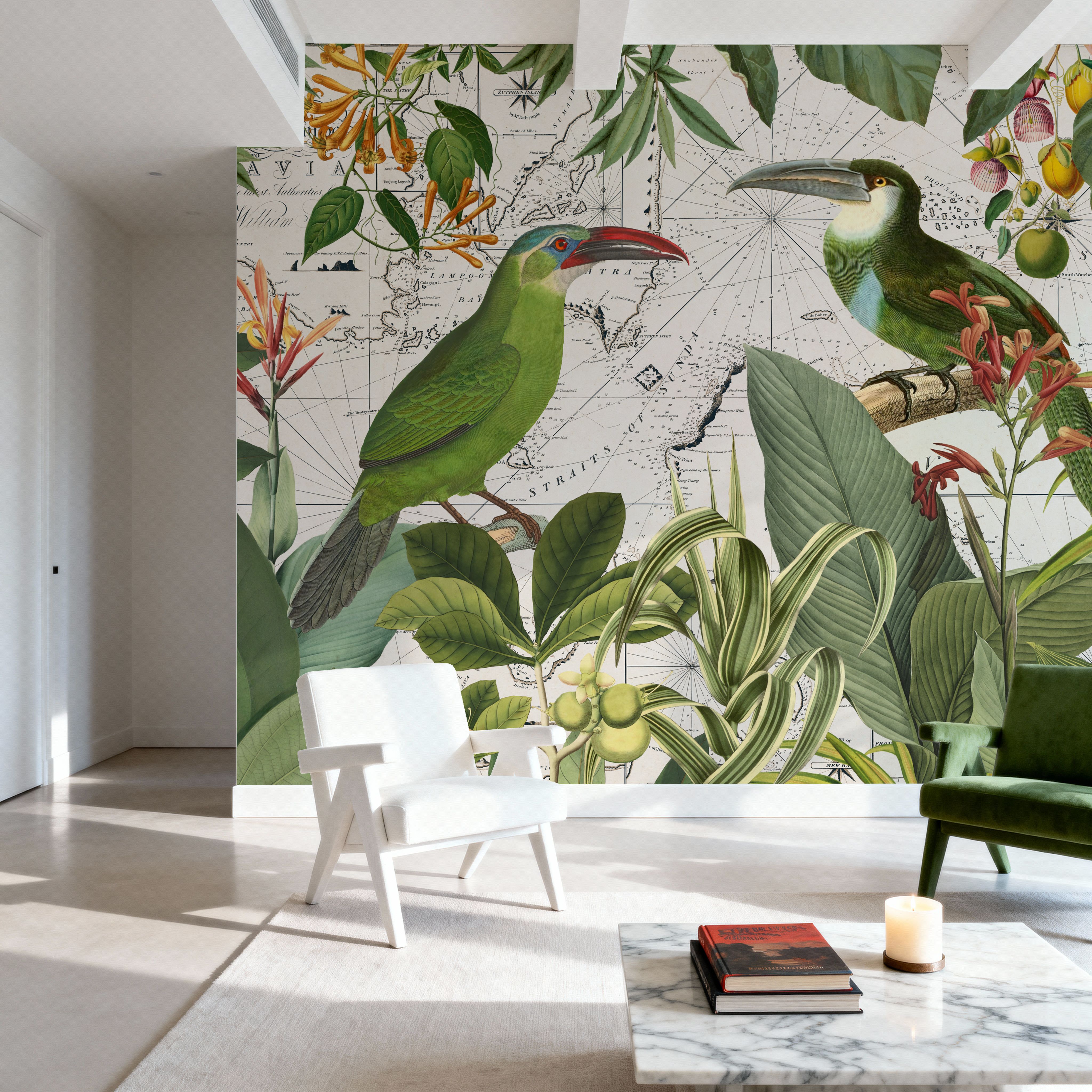 Parrots Nostalgic Journey III, Wallpaper