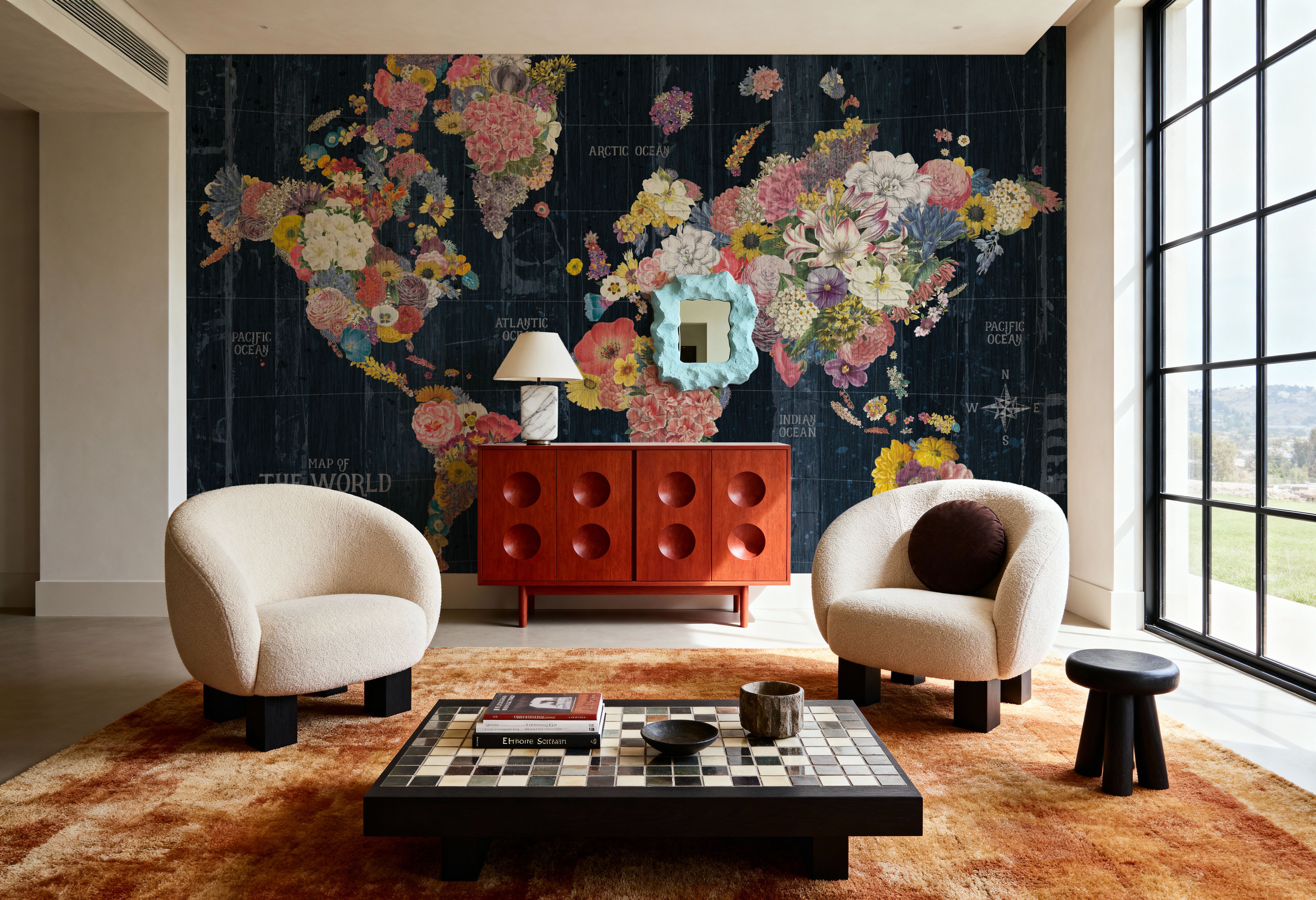 Botanical Floral Map Words