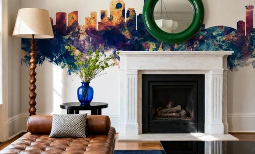 New Orleans Louisiana Skyline Blue & Bronze