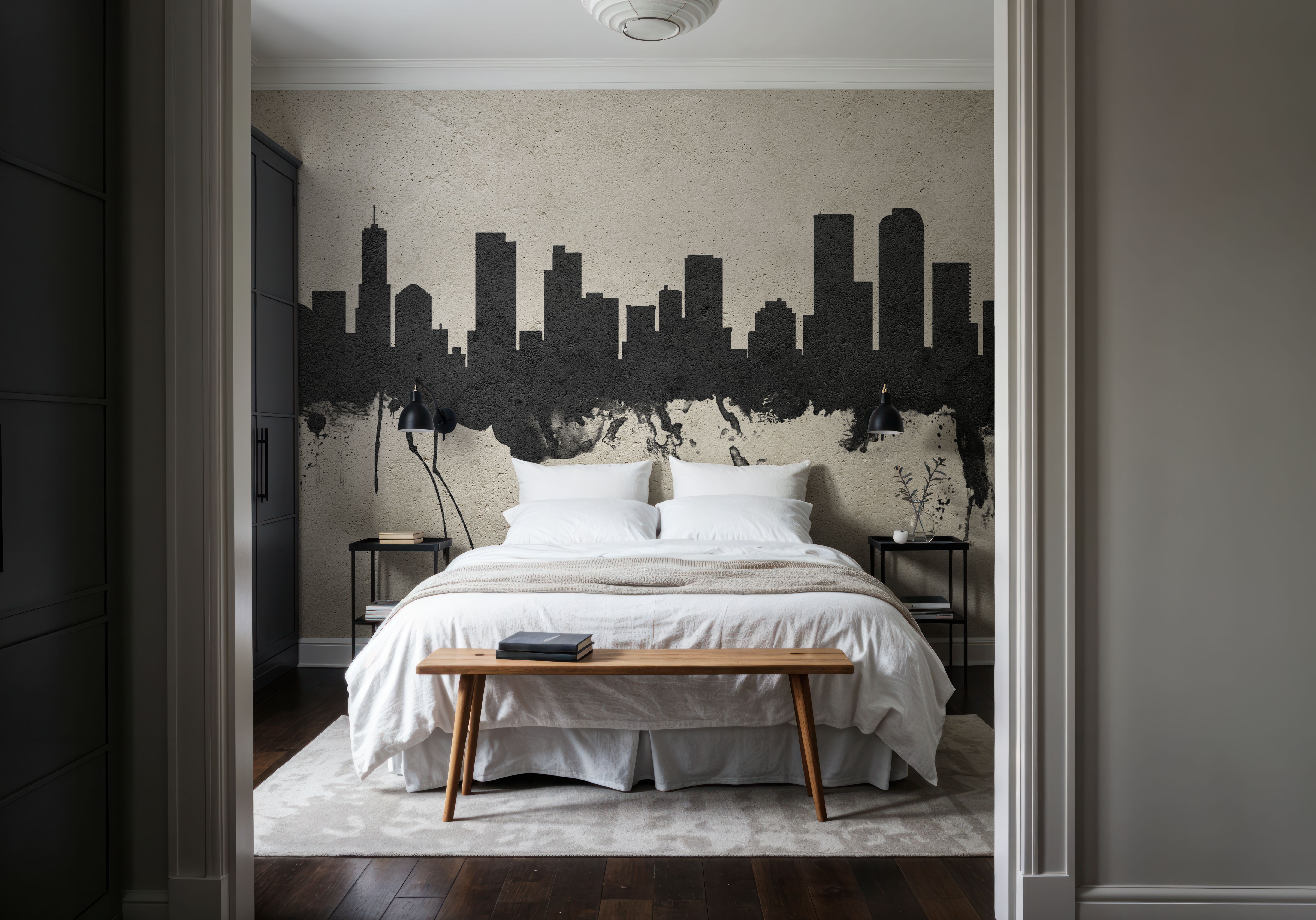 Wall Mural - Denver Skyline Concrete - Offices - Wallism US - Premium, Textured or Peel & Stick