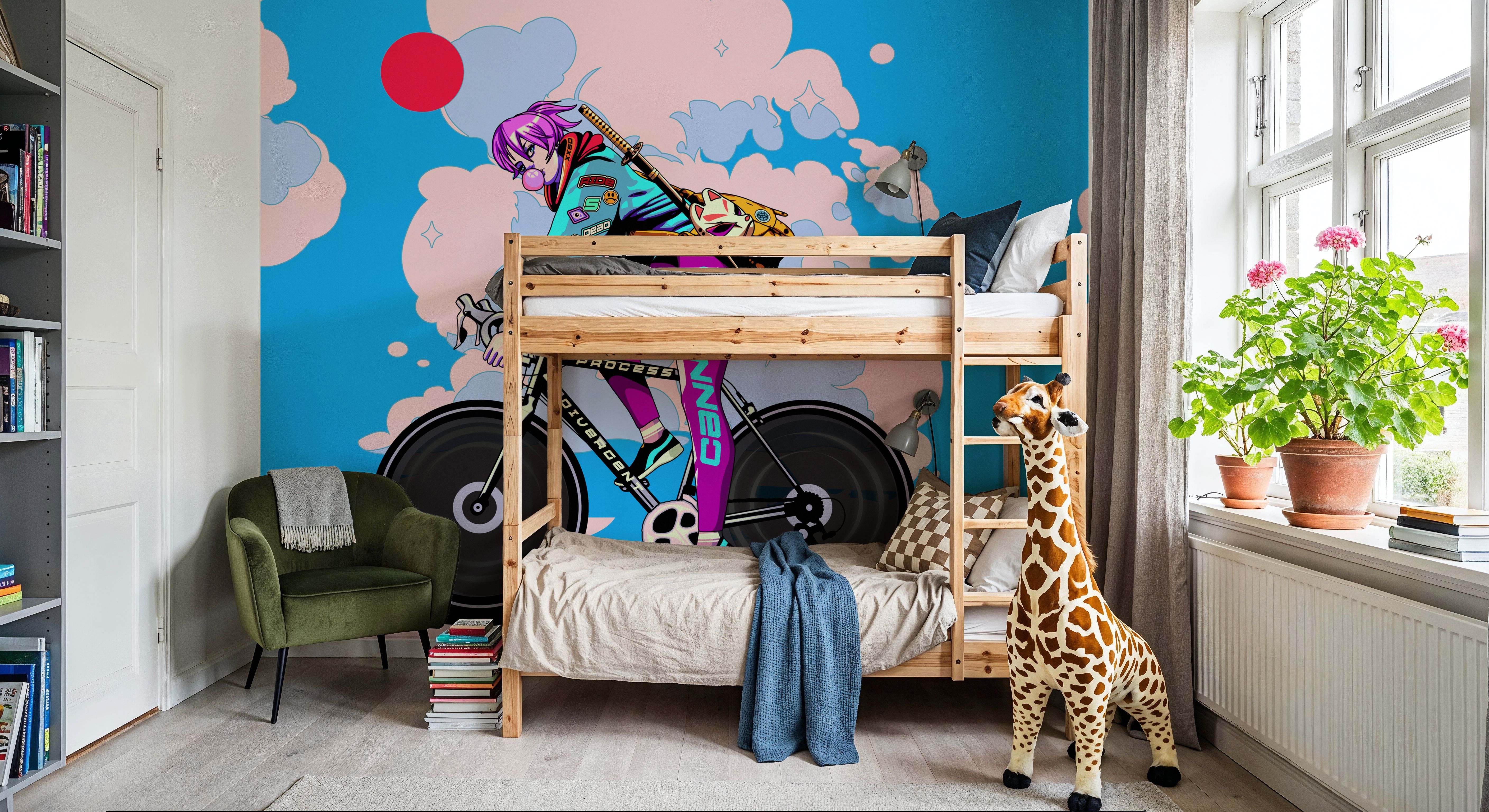 Anime Bike in Blue, Wallpaper