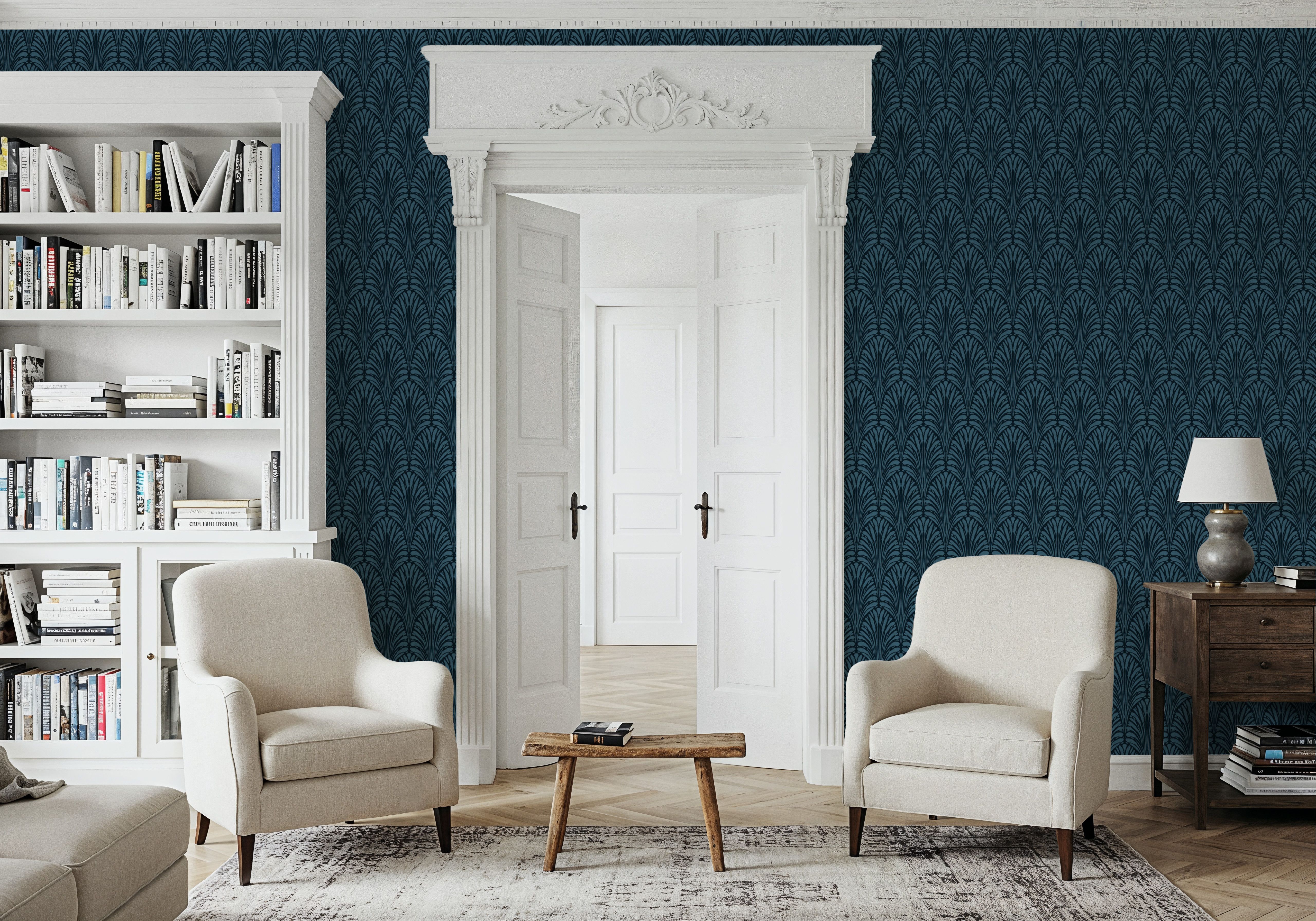 Brushstroke Fan Scallop, French Blue