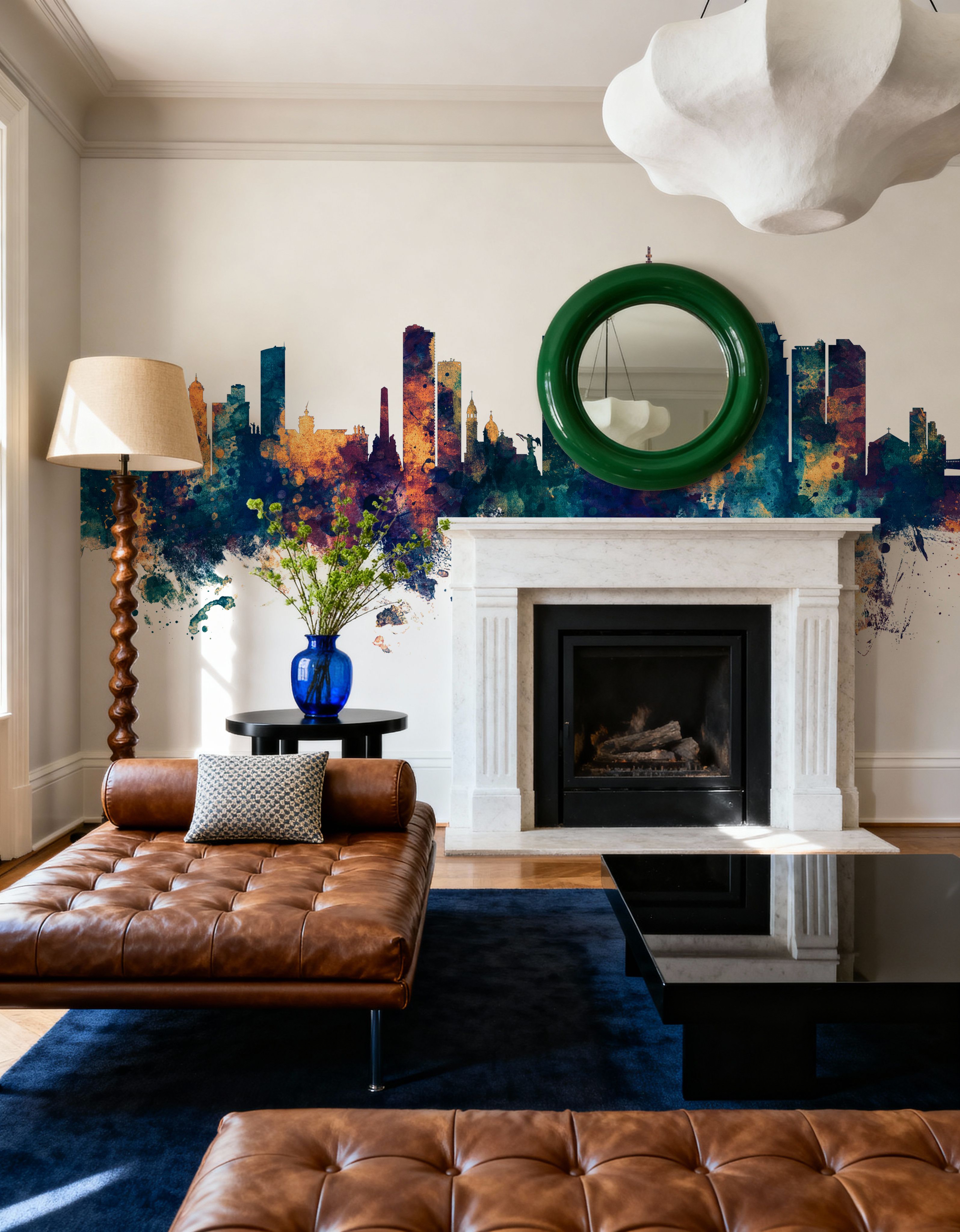 Manila Philippines Skyline Blue & Bronze