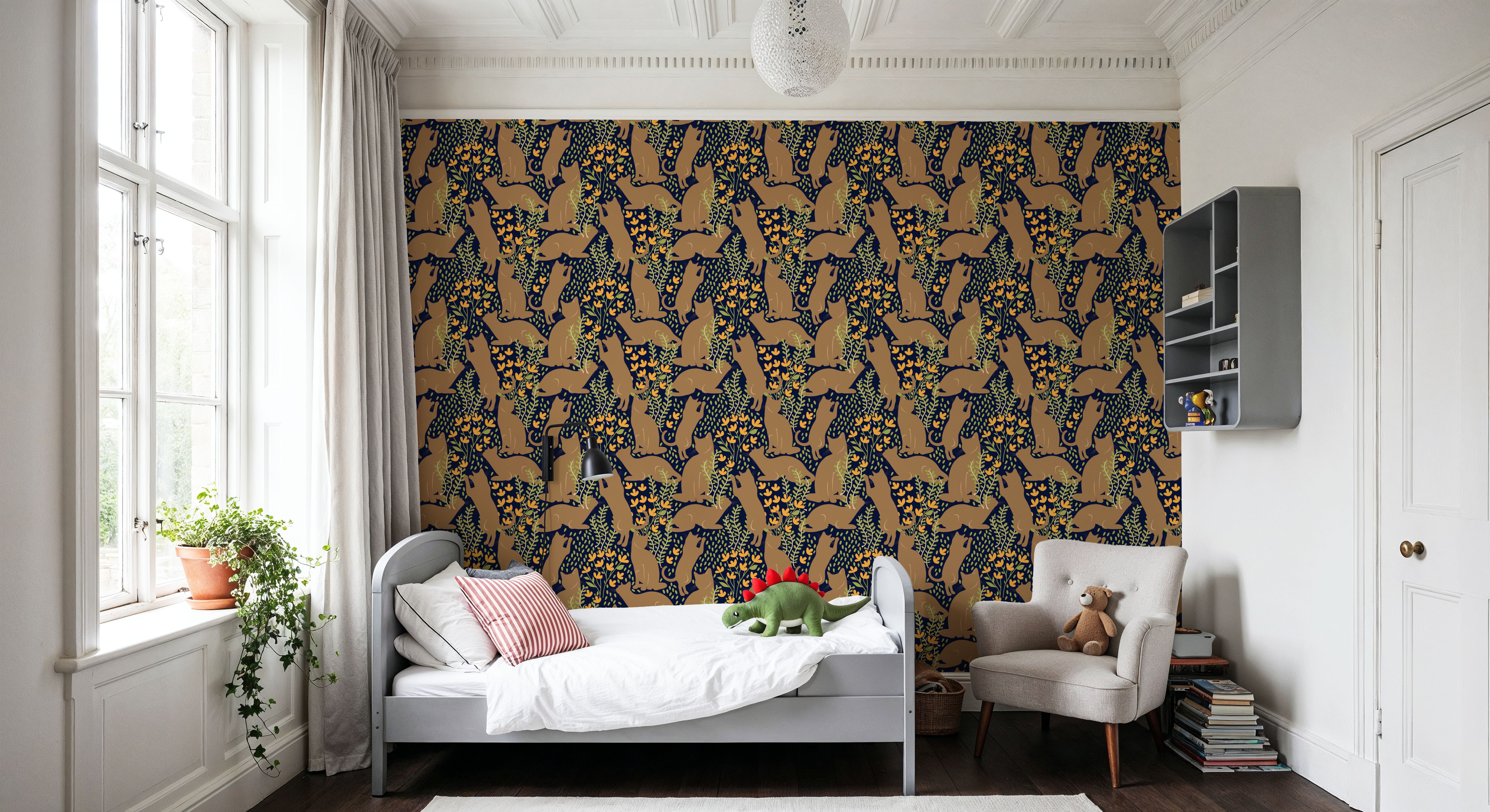Hunters in The Garden, Navy & Beige