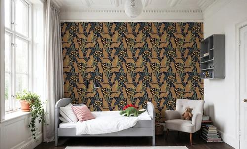 Hunters in The Garden, Navy & Beige