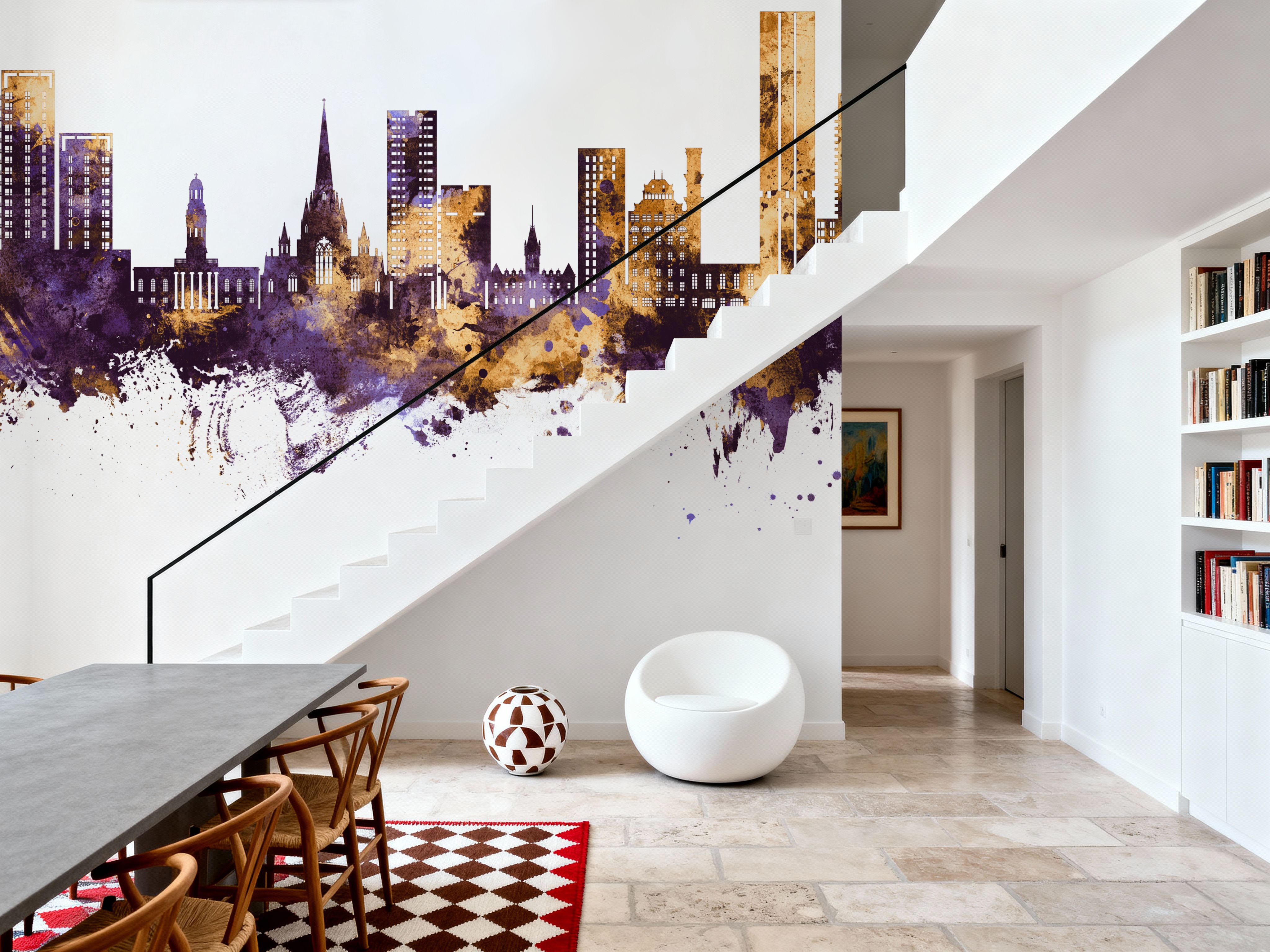 Salford England Skyline Purple & Gold