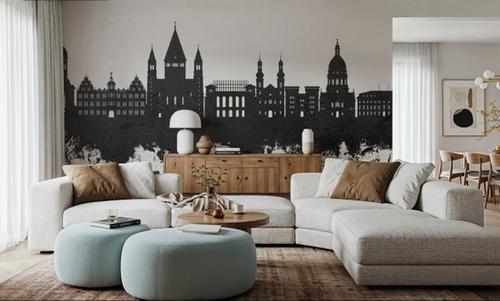 Mainz Germany Skyline Black & White