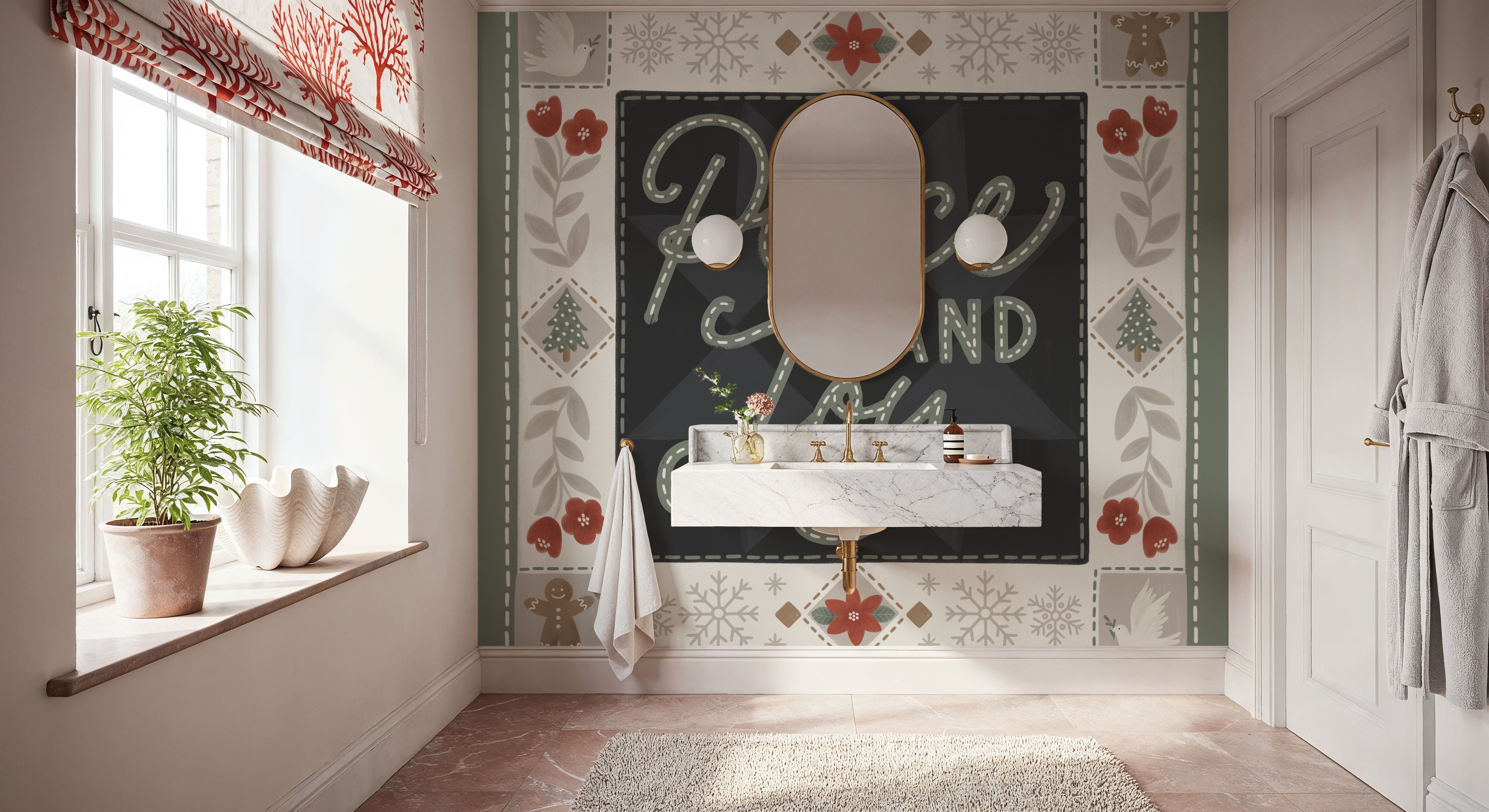 Quilted Christmas III, Wallpaper