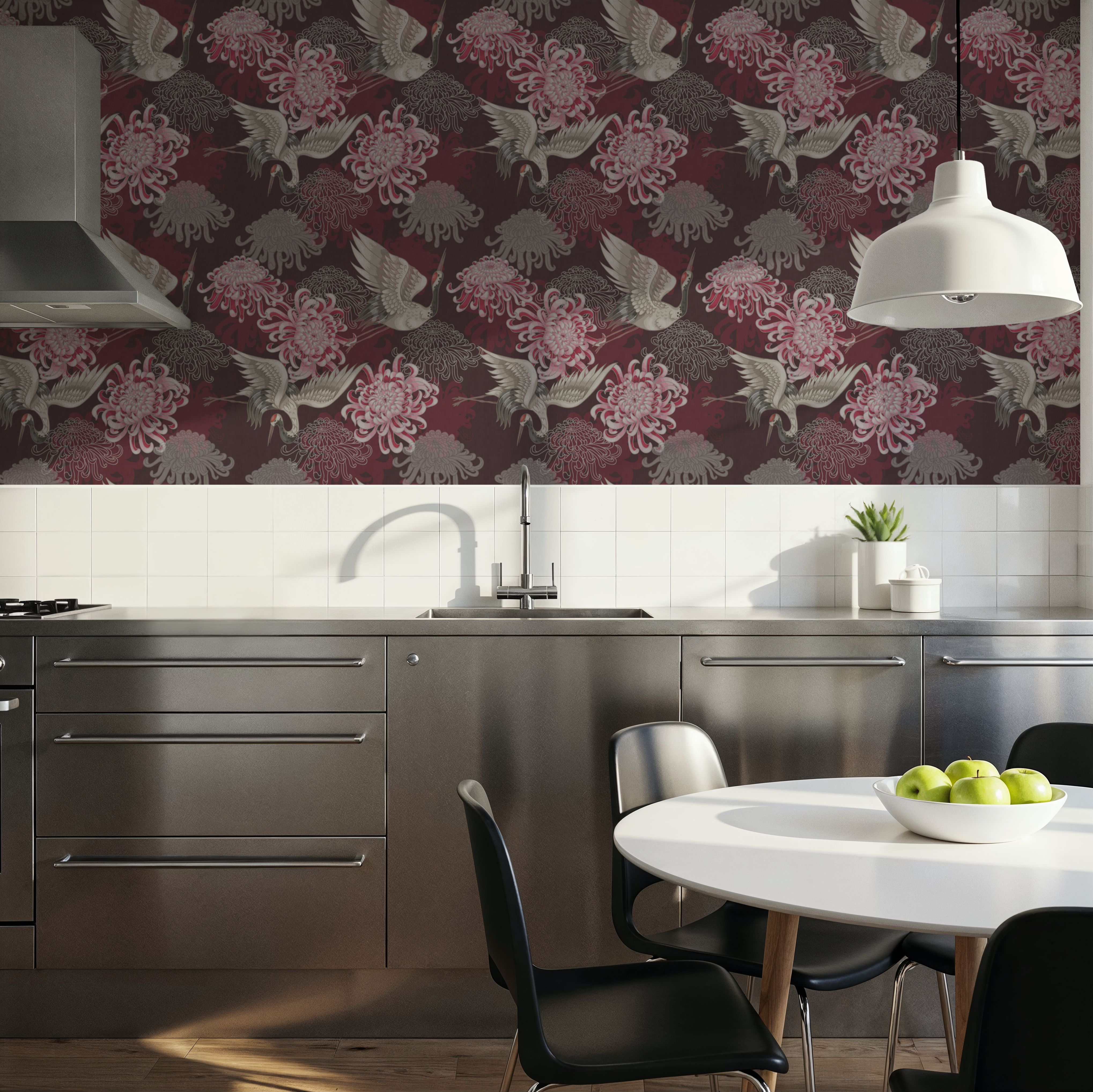 Aster & Cranes, Wallpaper