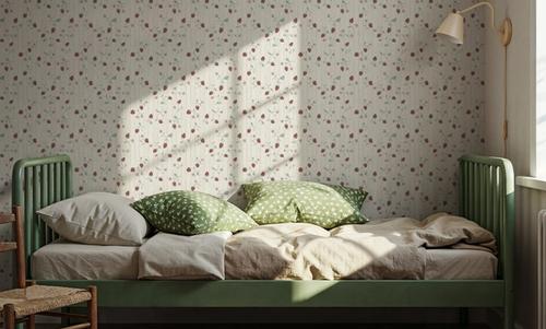 Ditsy Strawberry, Maroon
