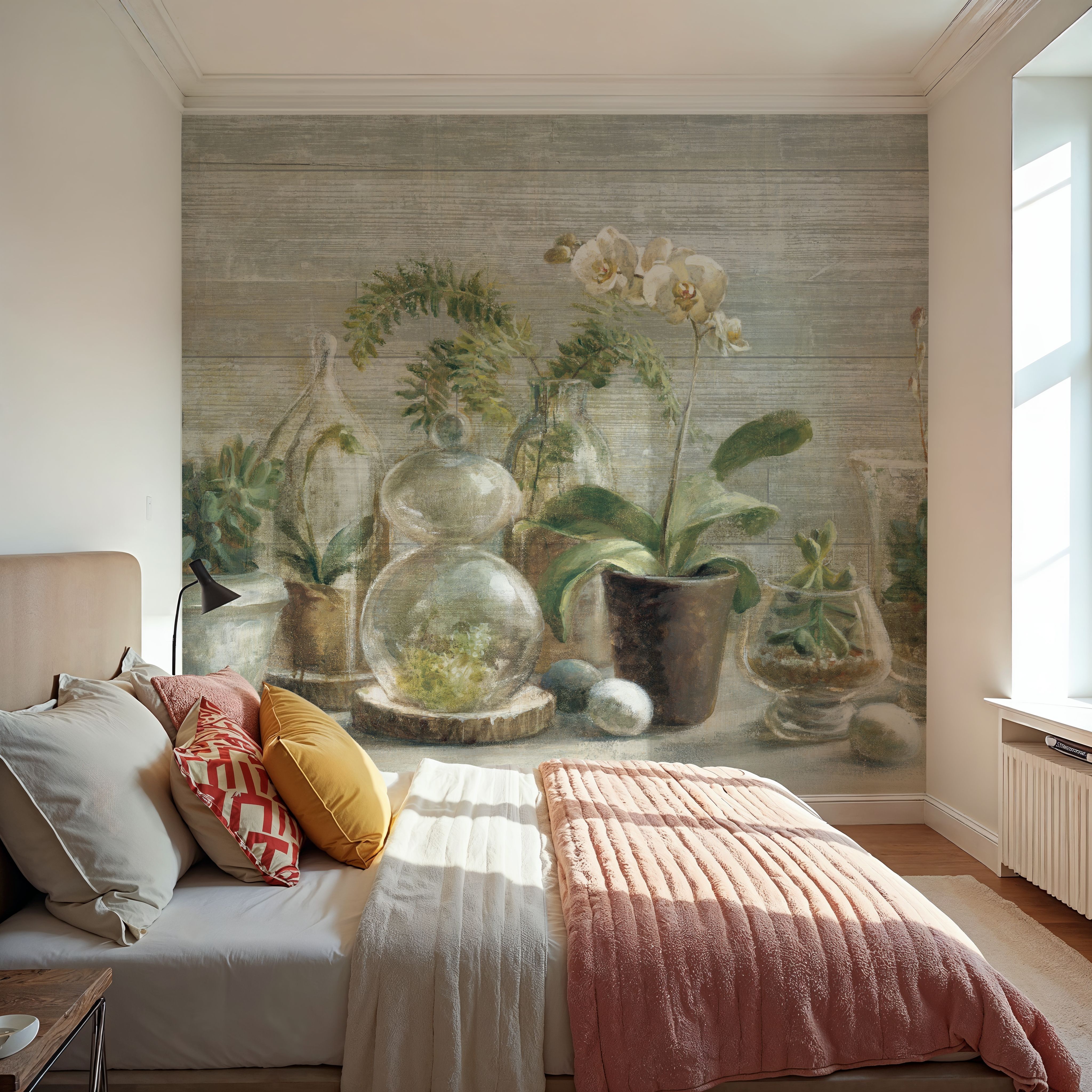 Greenhouse Orchids on Wood
