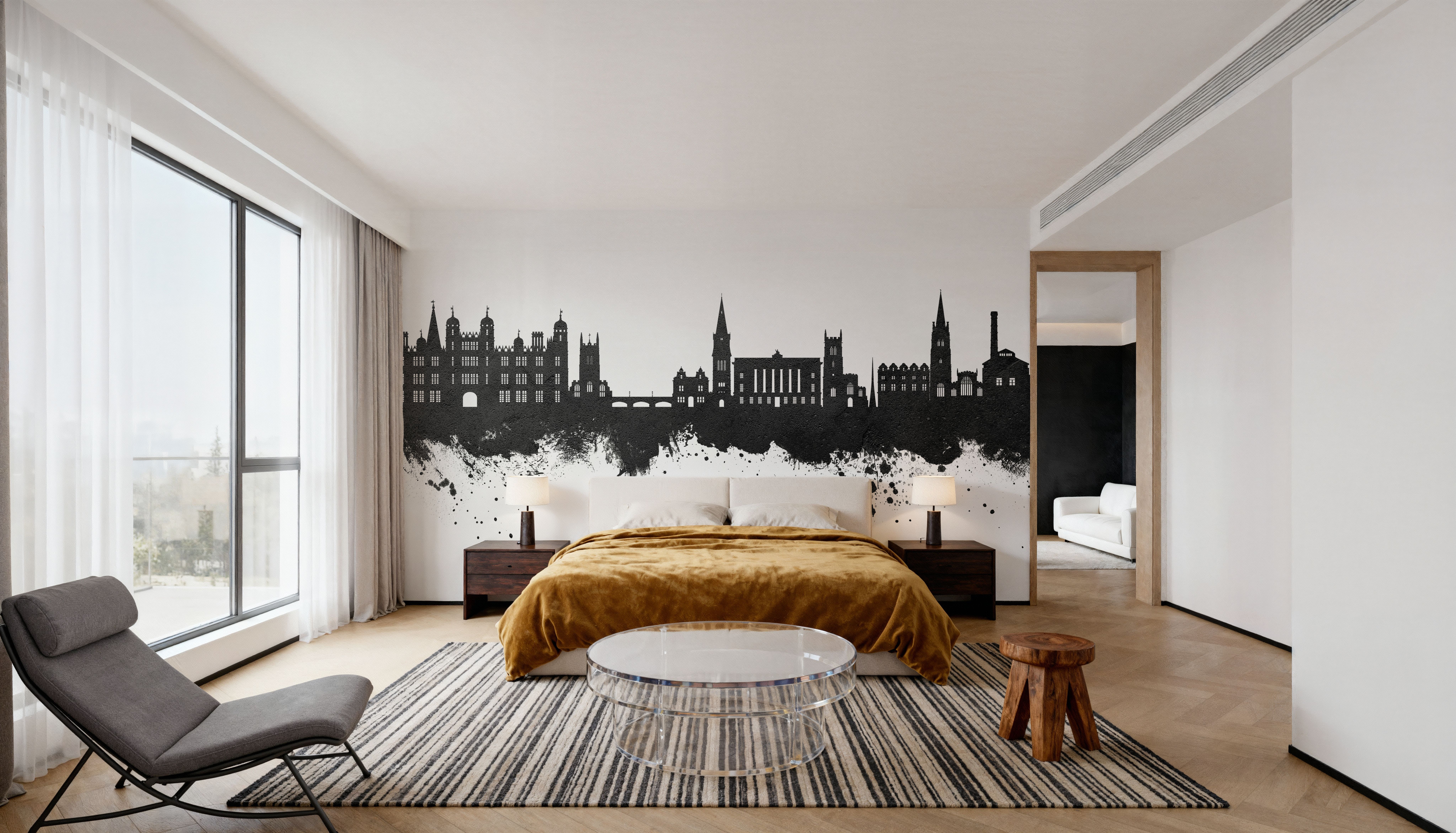 Stamford England Skyline Black & White