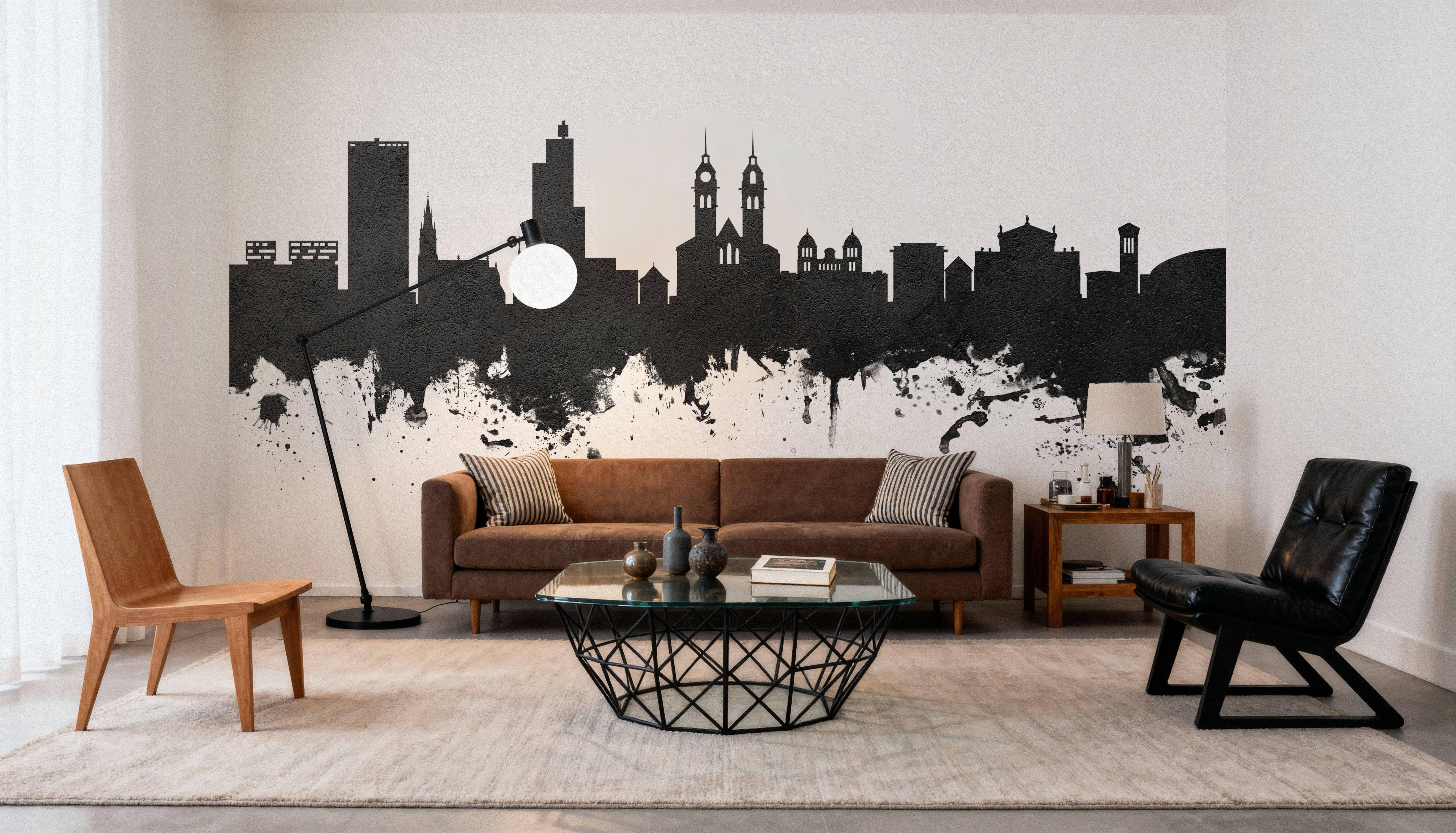 Wintherthur Switzerland Skyline Black & White