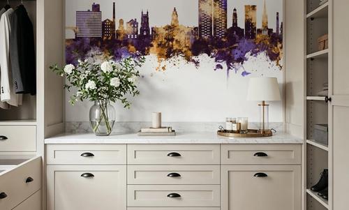 Stockport England Skyline Purple & Gold