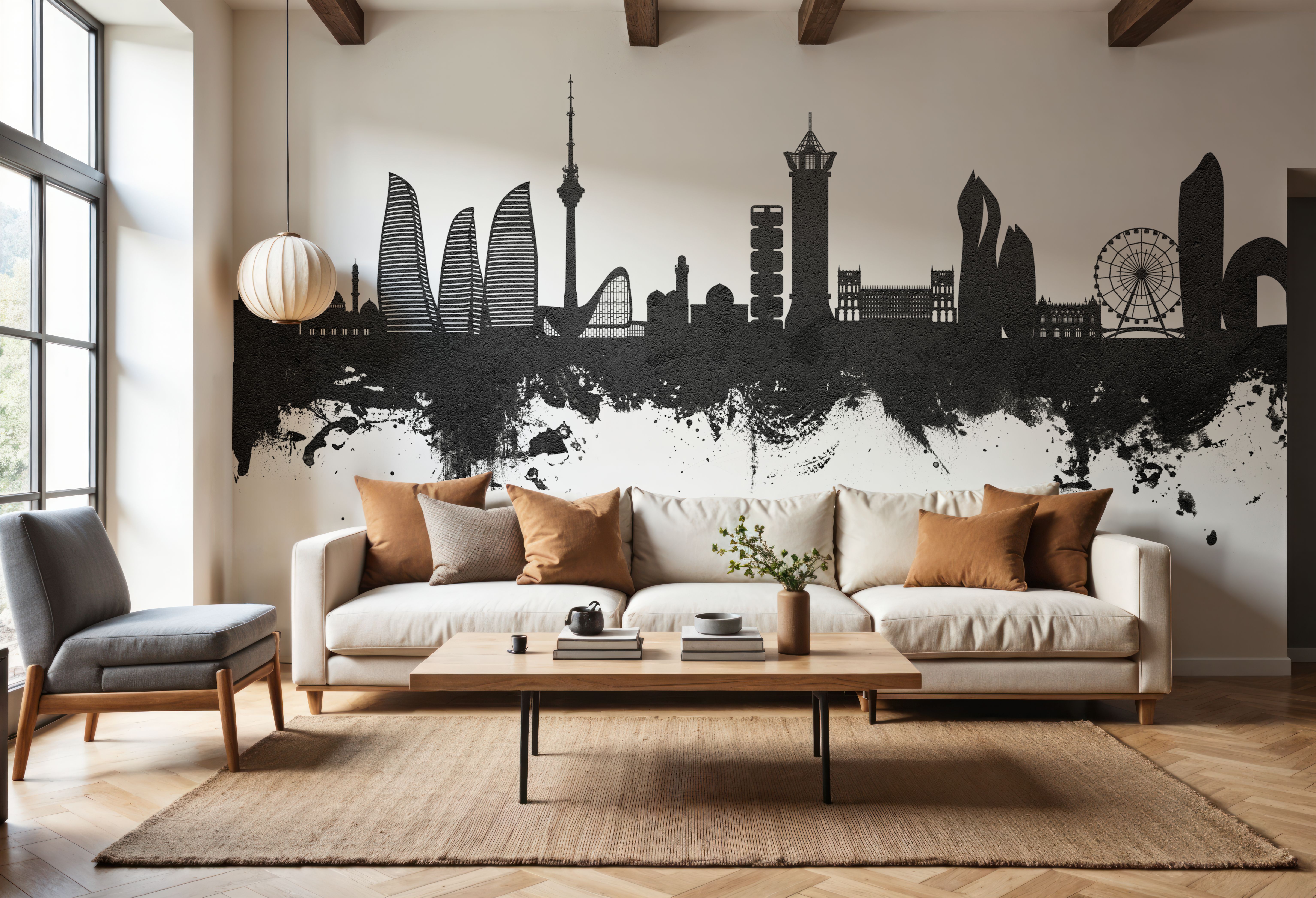 Baku Skyline Black & White