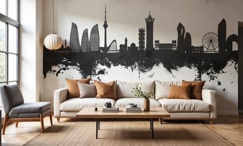 Baku Skyline Black & White