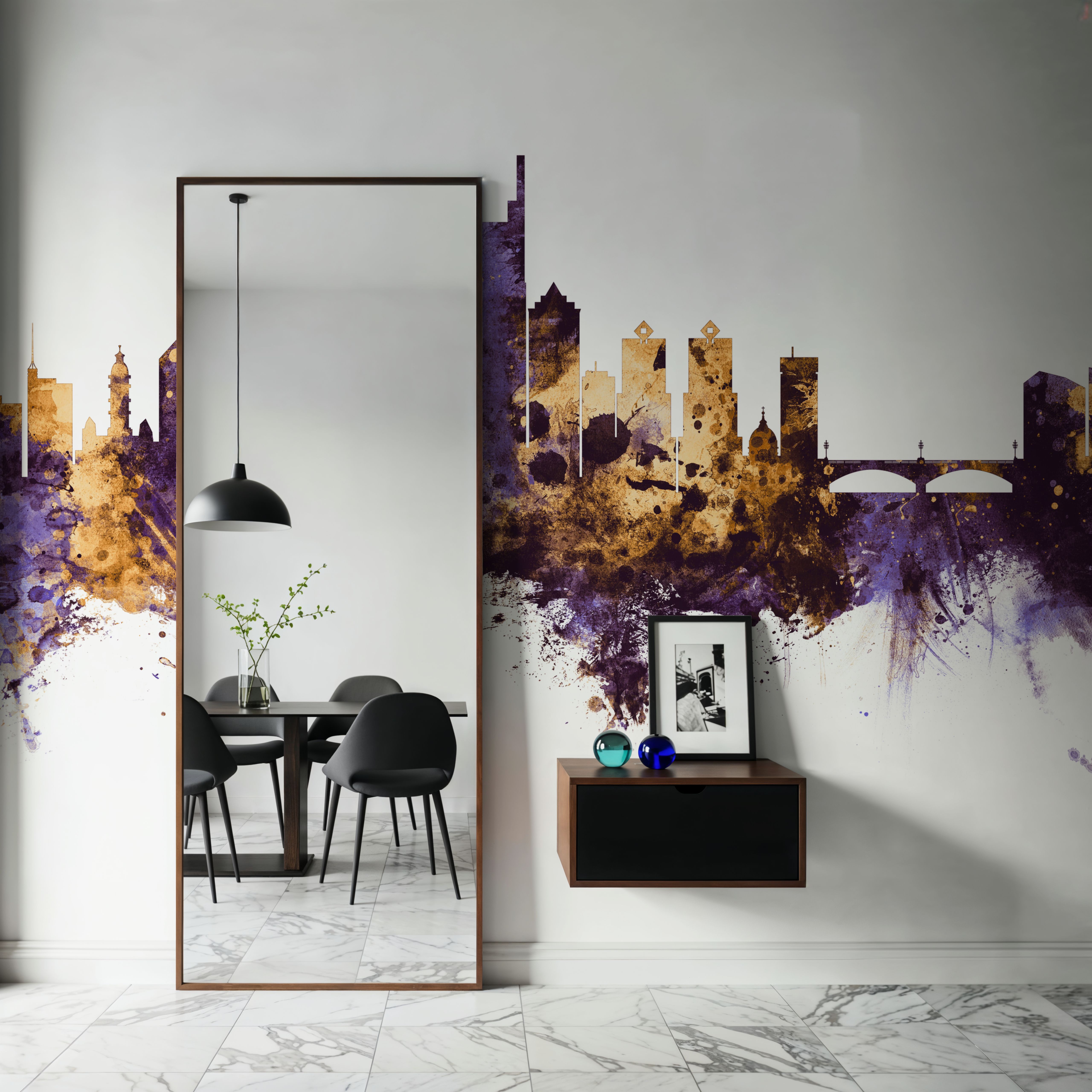 Philadelphia Skyline Purple & Gold