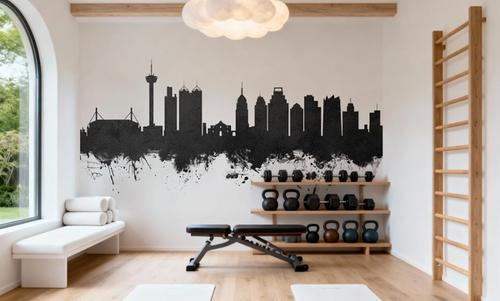 San Antonio Texas Skyline Black & White