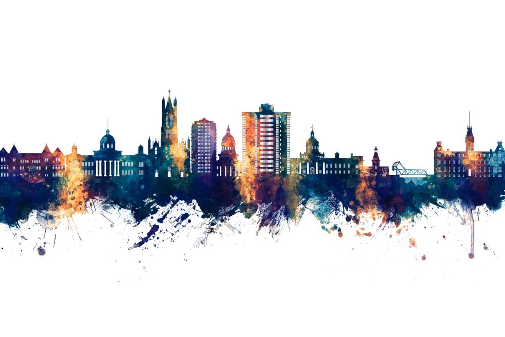 Kingston Canada Skyline Blue & Bronze