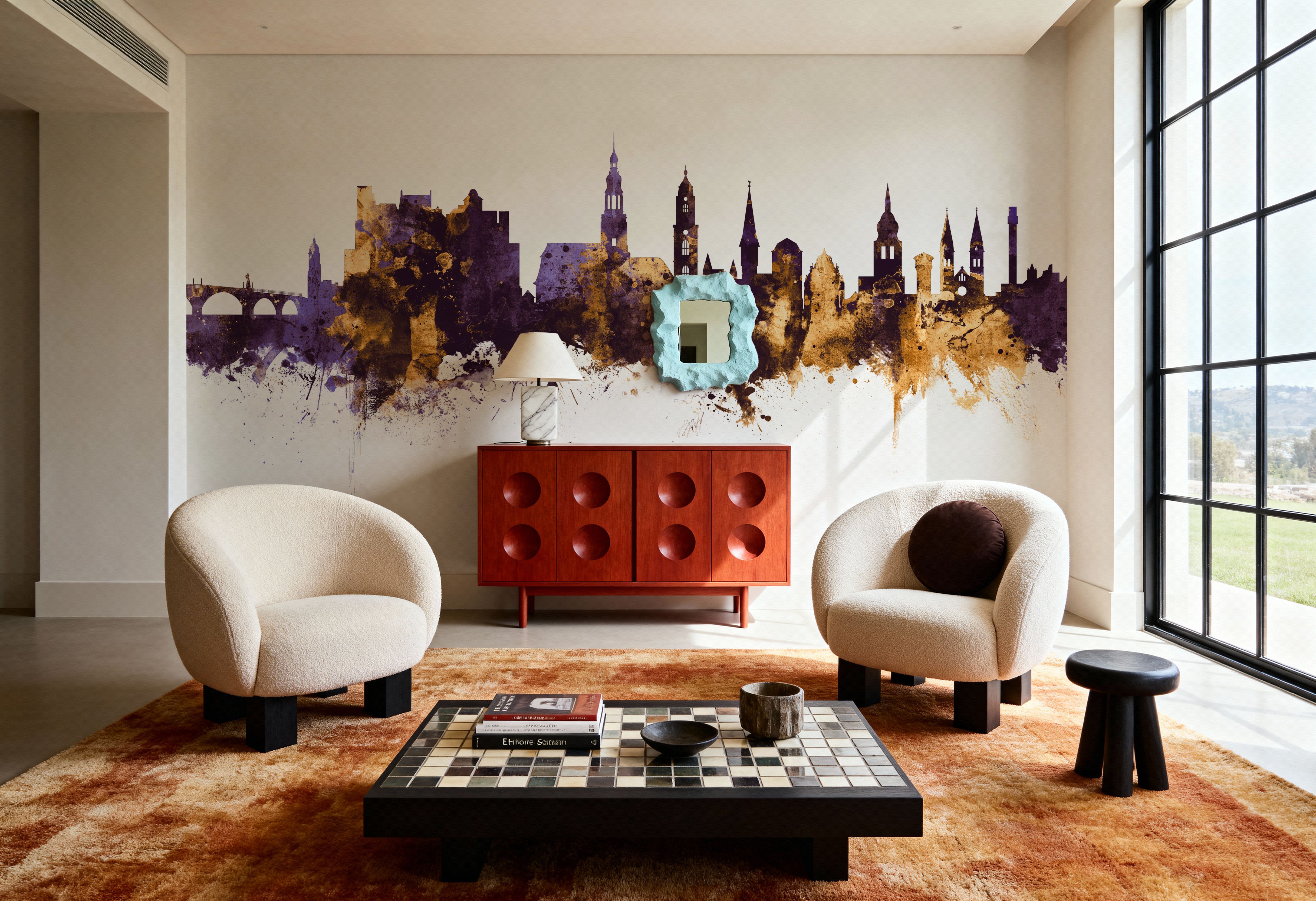 Heidelberg Germany Skyline Purple & Gold