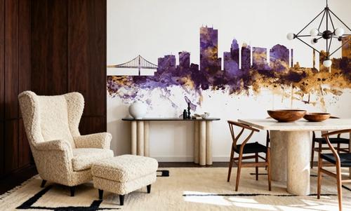 Toledo Ohio Skyline Purple & Gold