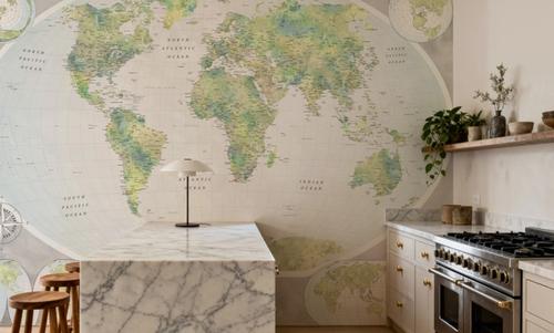 World Map Atlas Green