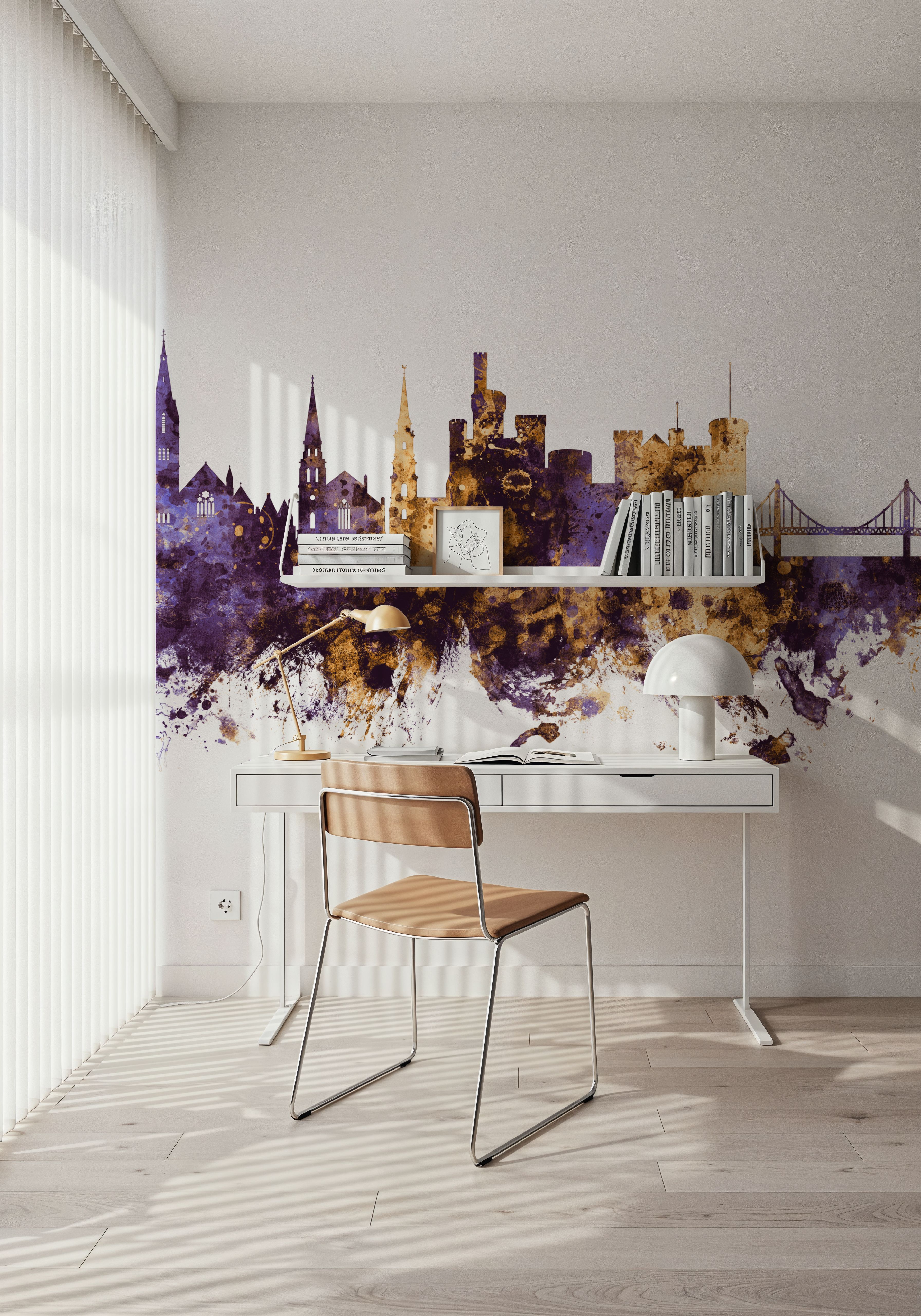 Inverness Scotland Skyline Purple & Gold