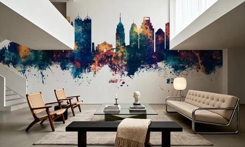 San Antonio Texas Skyline Blue & Bronze