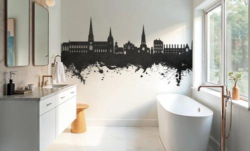 Lichfield England Skyline Black & White
