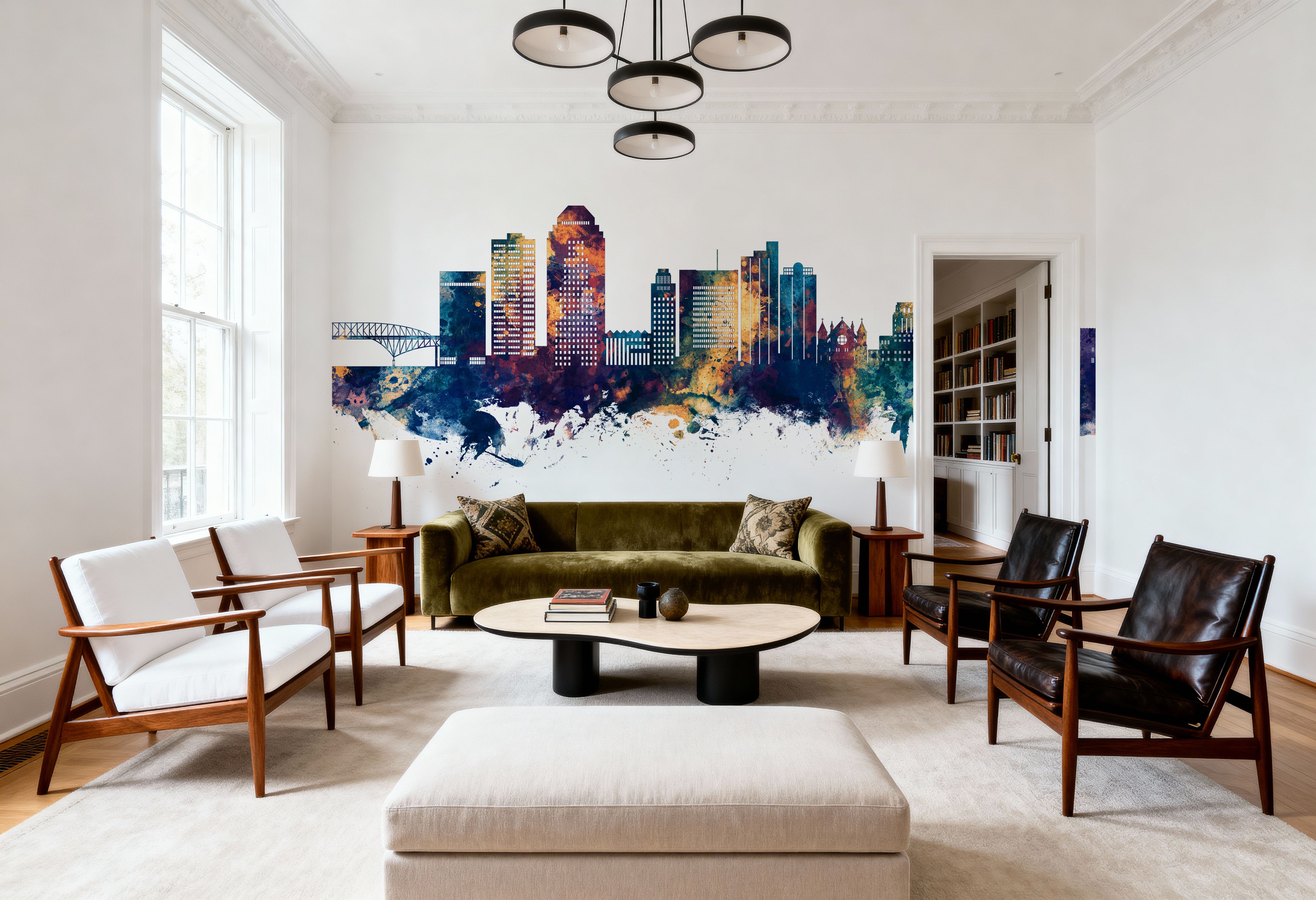 Shreveport Louisiana Skyline Blue & Bronze