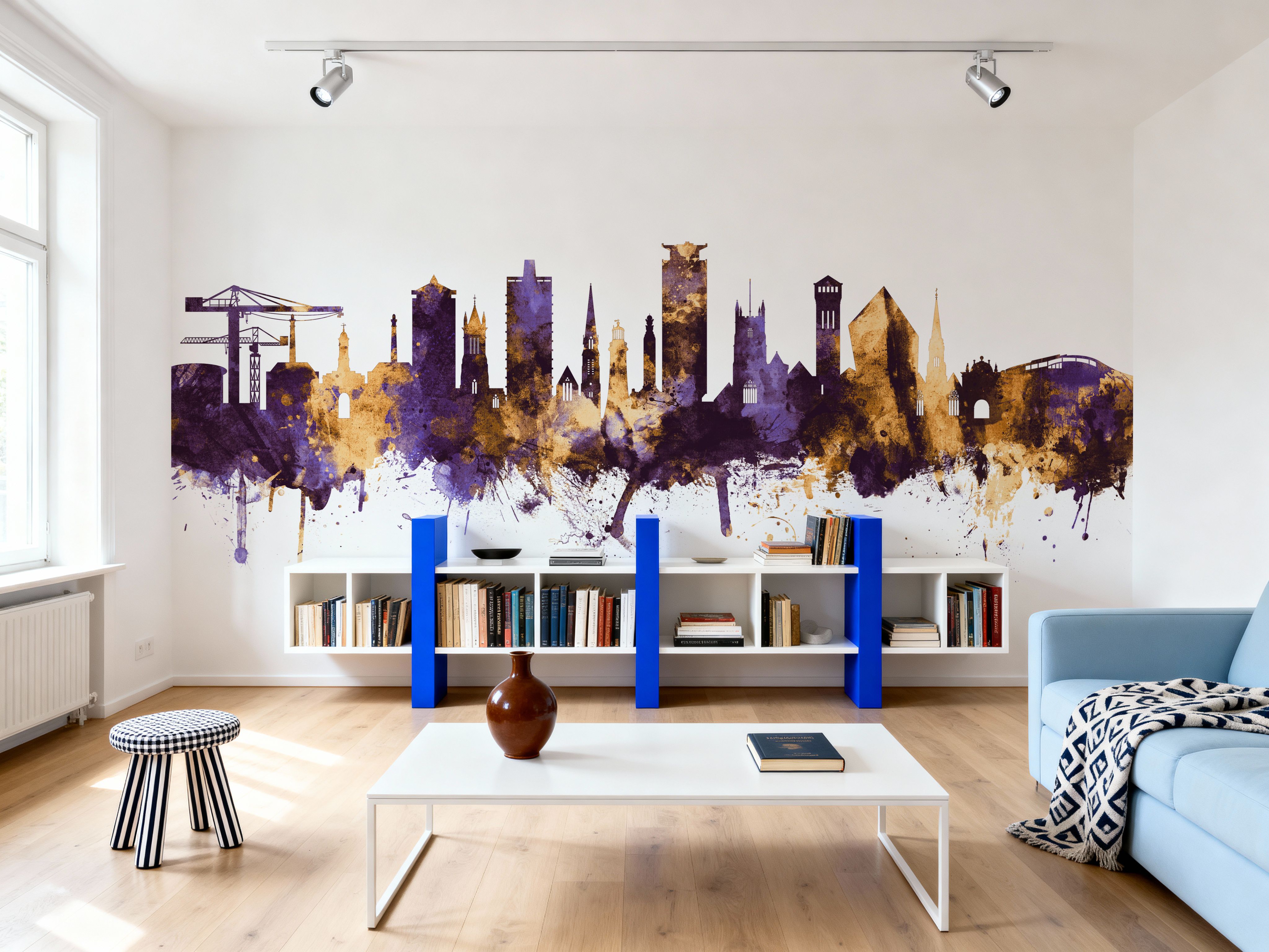 Plymouth England Skyline Purple & Gold