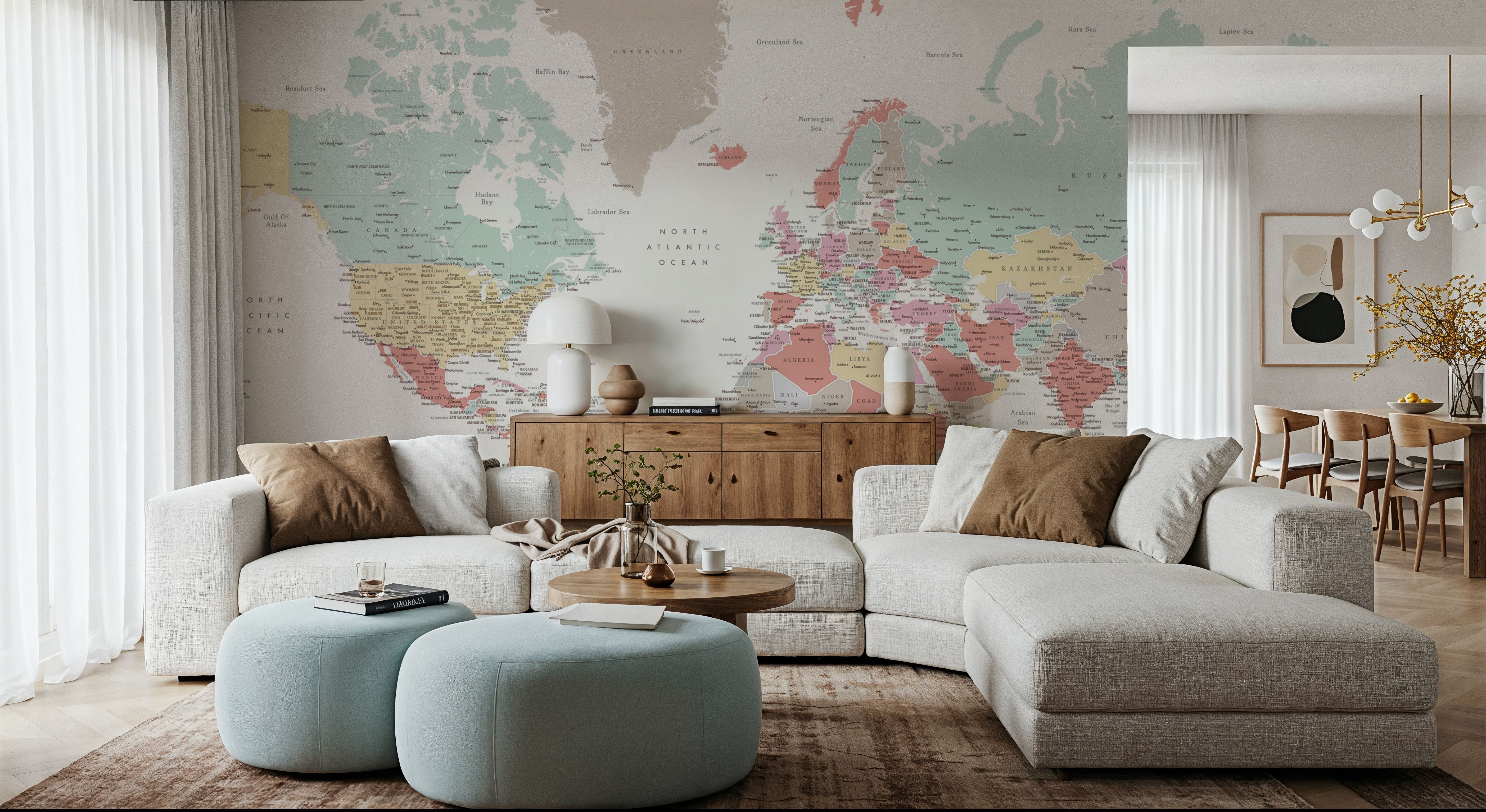 World Map Cities - Pastella