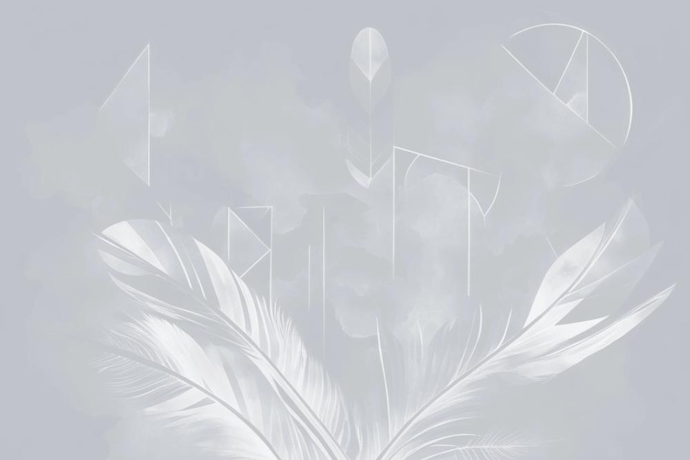 Solid Feather Geometry Gray