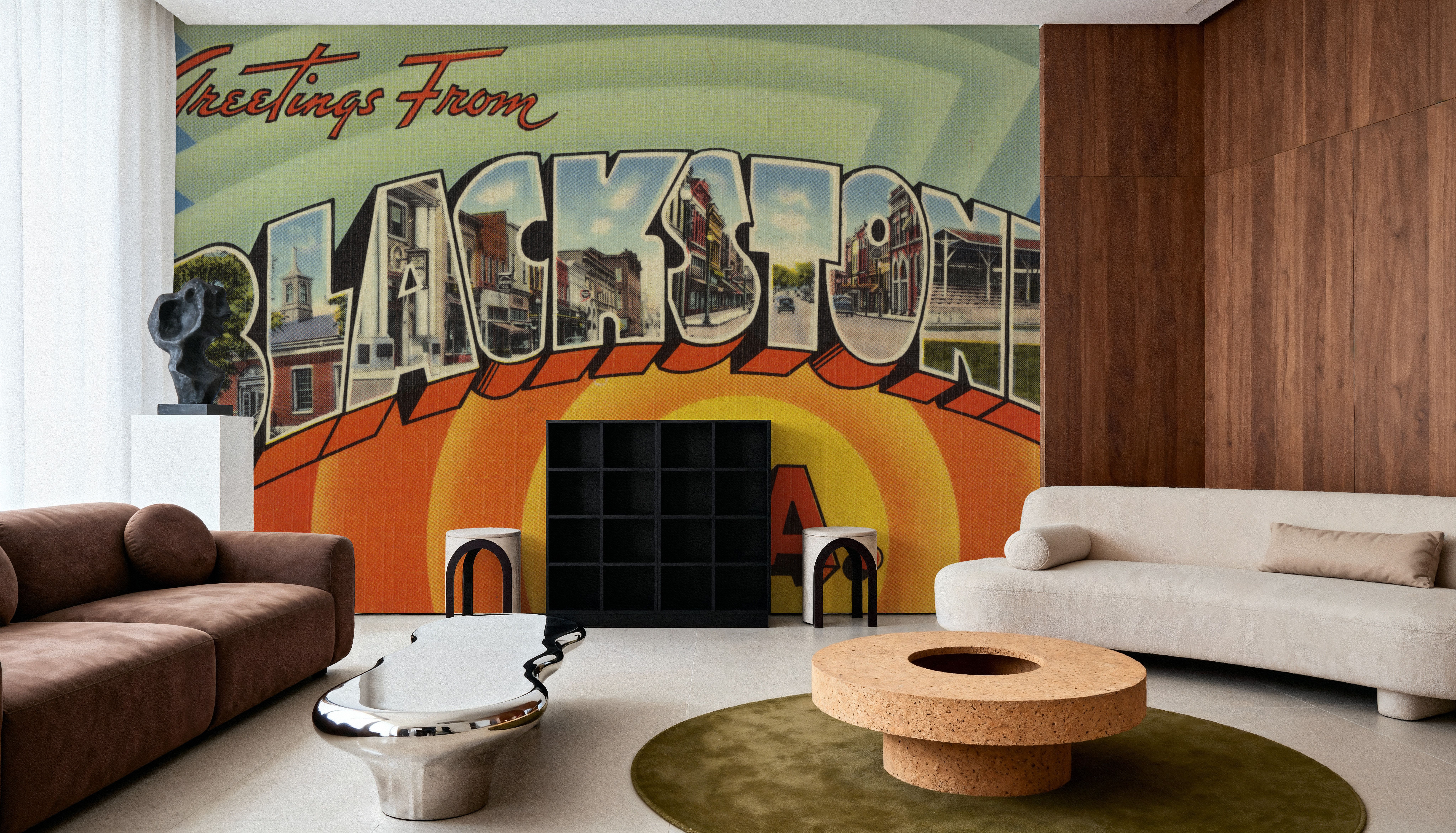 Greetings from Blackstone - Screenprint Postcard, Wallpaper