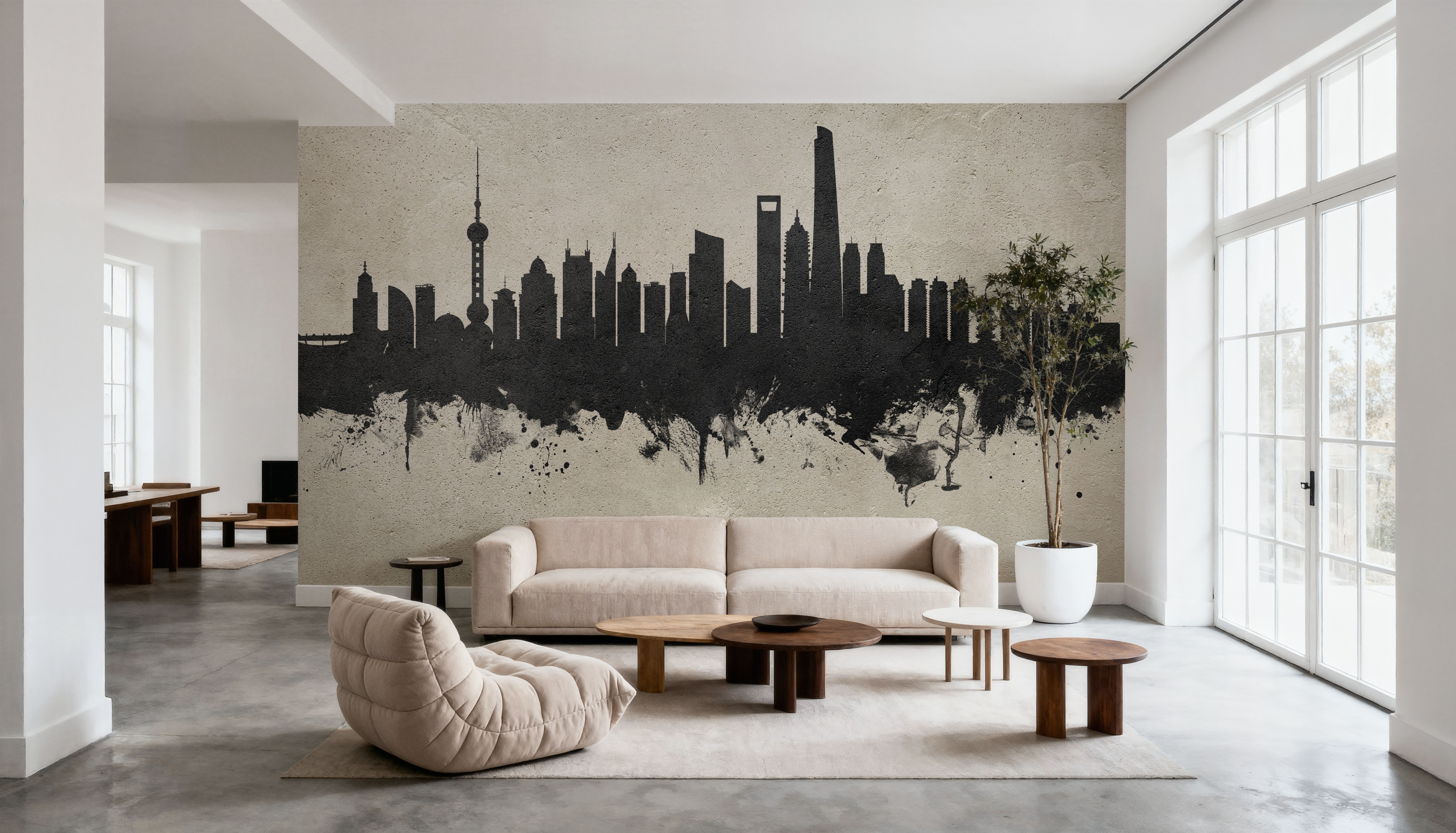 Shanghai China Skyline Concrete