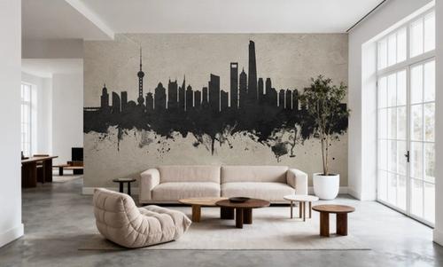 Shanghai China Skyline Concrete