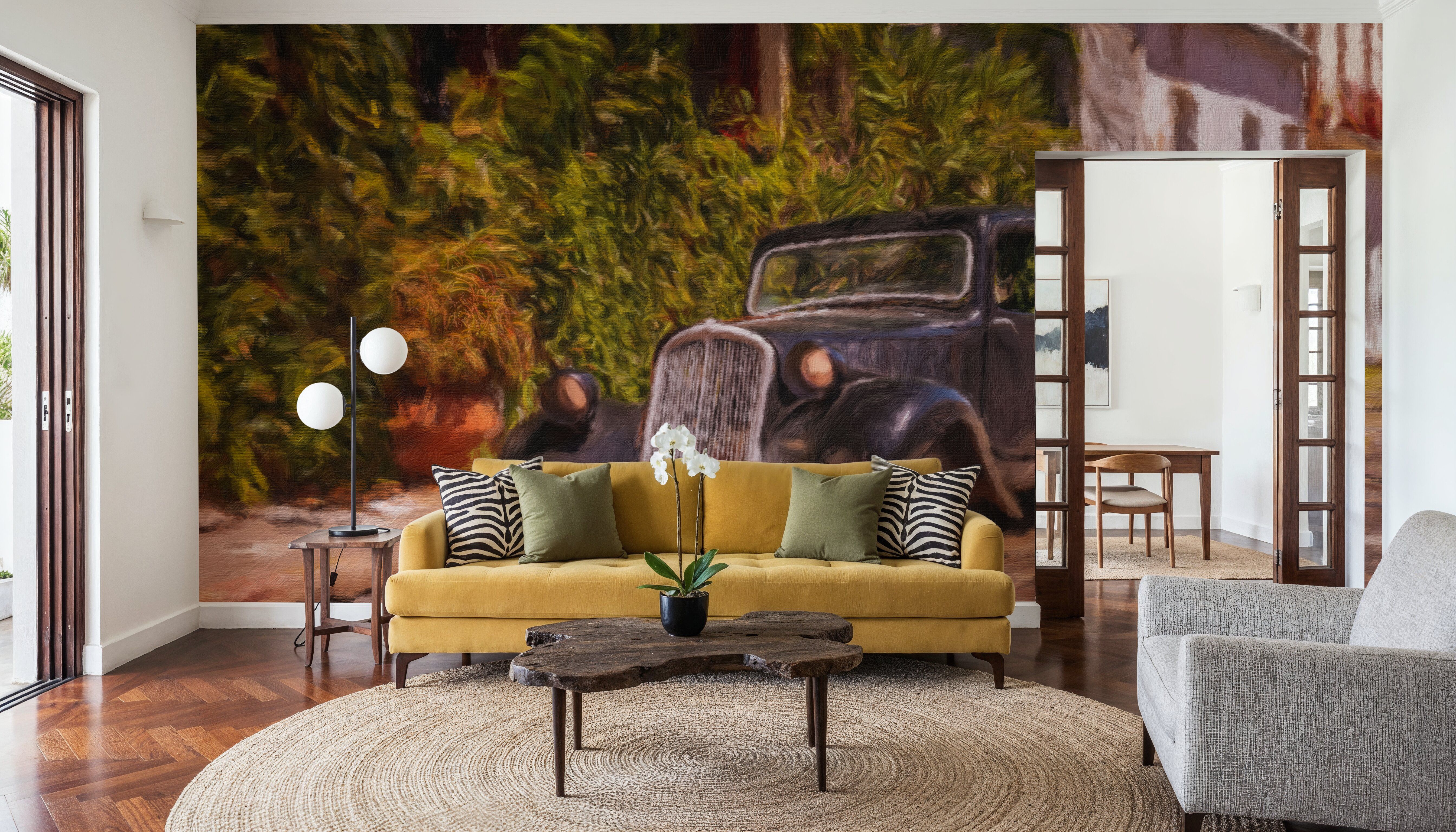 Antique Car Uruguay on Canvas