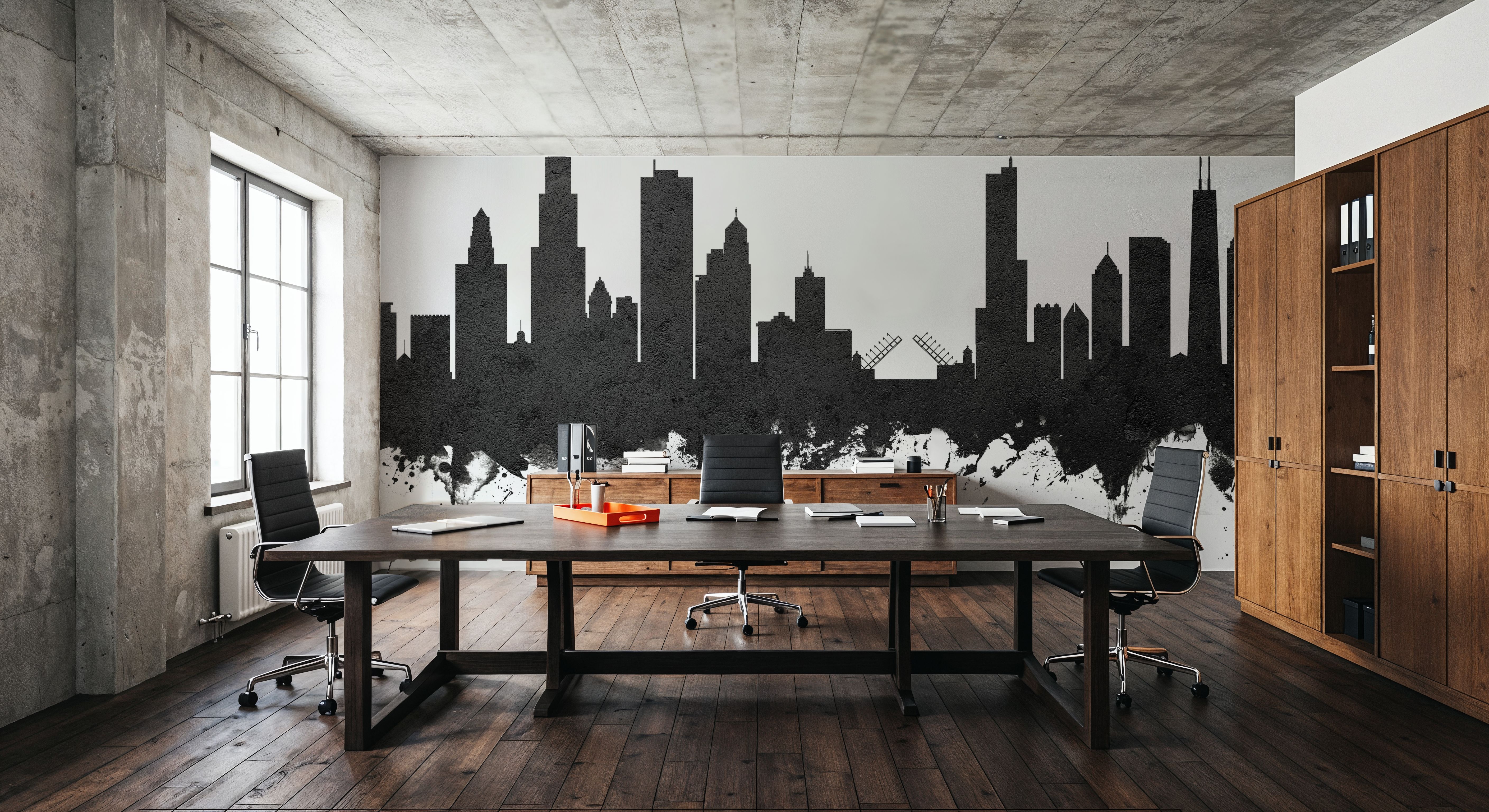 Chicago Illinois Skyline Black & White