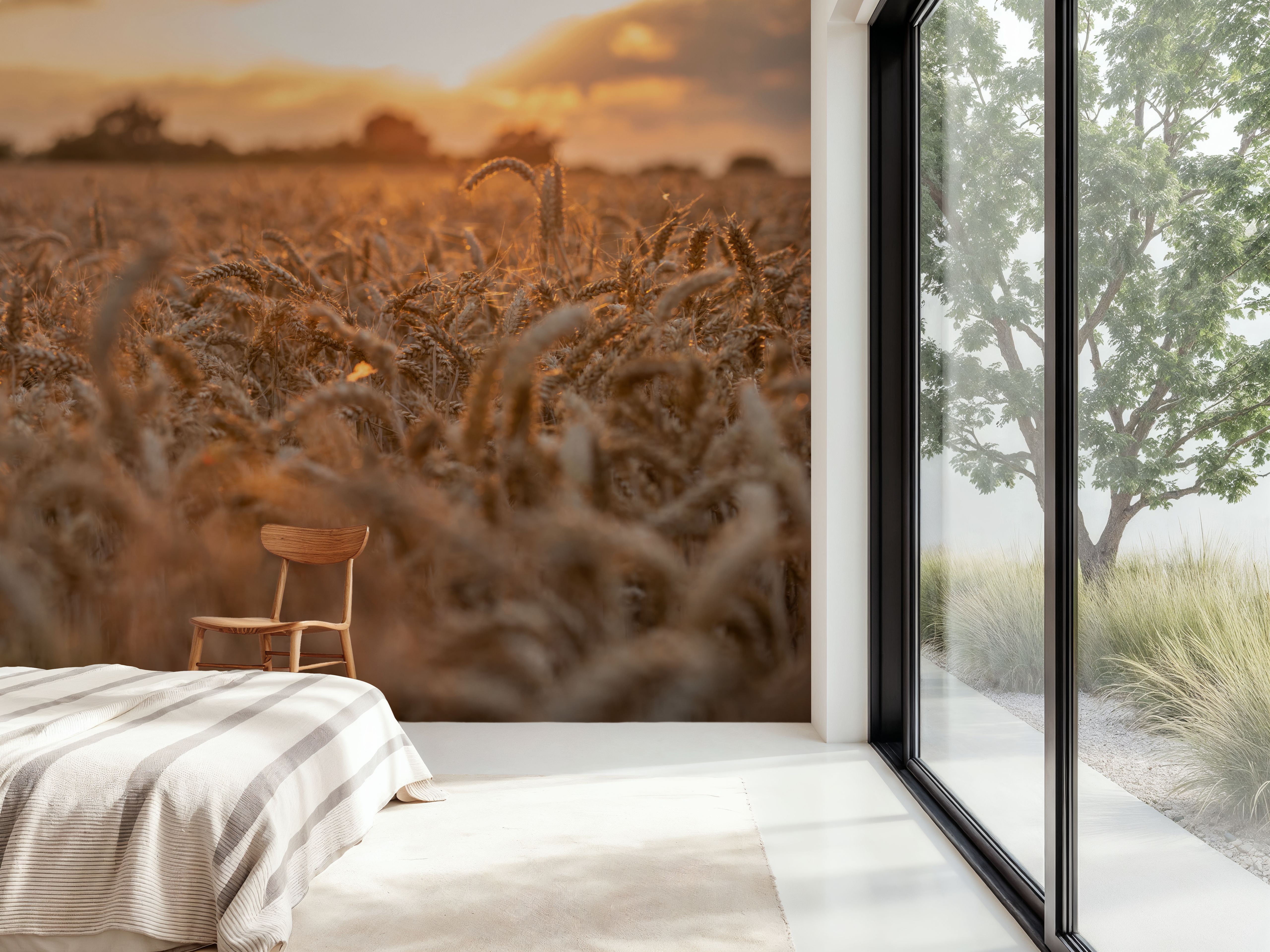 Wall Mural - Harvest Sunset - Horizon Landscapes mural wallpaper - Bedroom - Wallism US - Premium, Textured or Peel & Stick