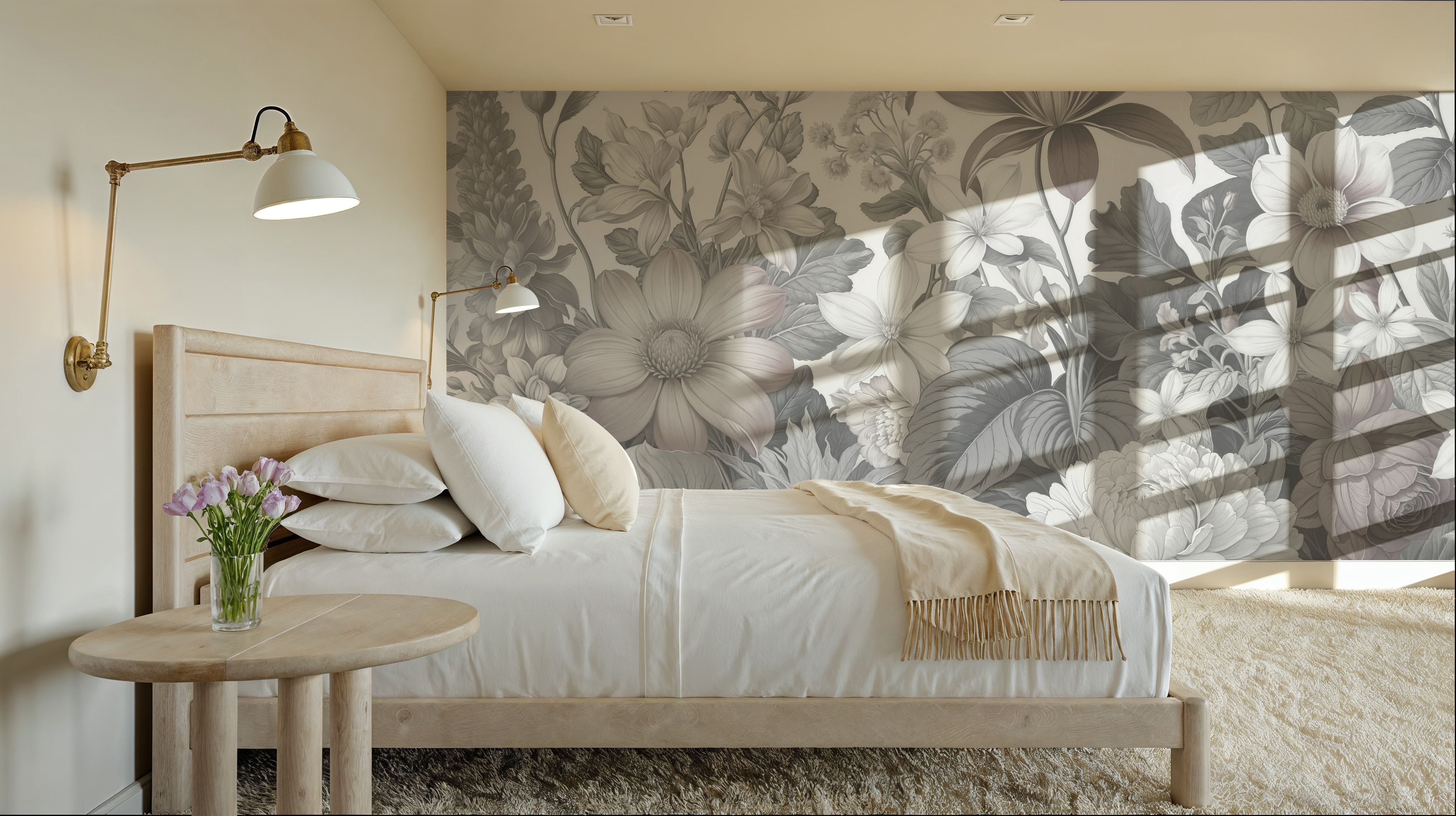 Dahlia Days, Washed, Wallpaper