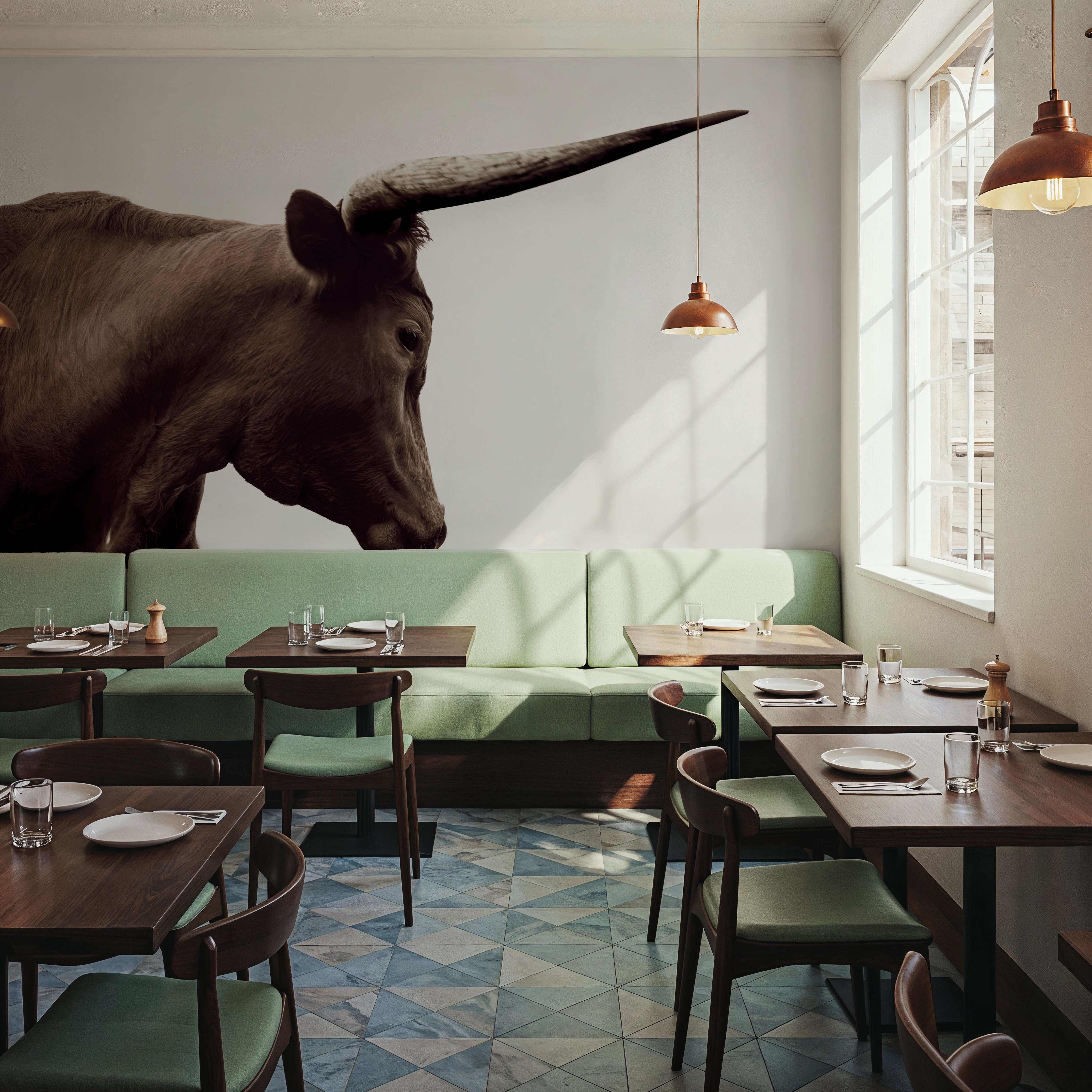 Longhorn Sunset Graze Sepia