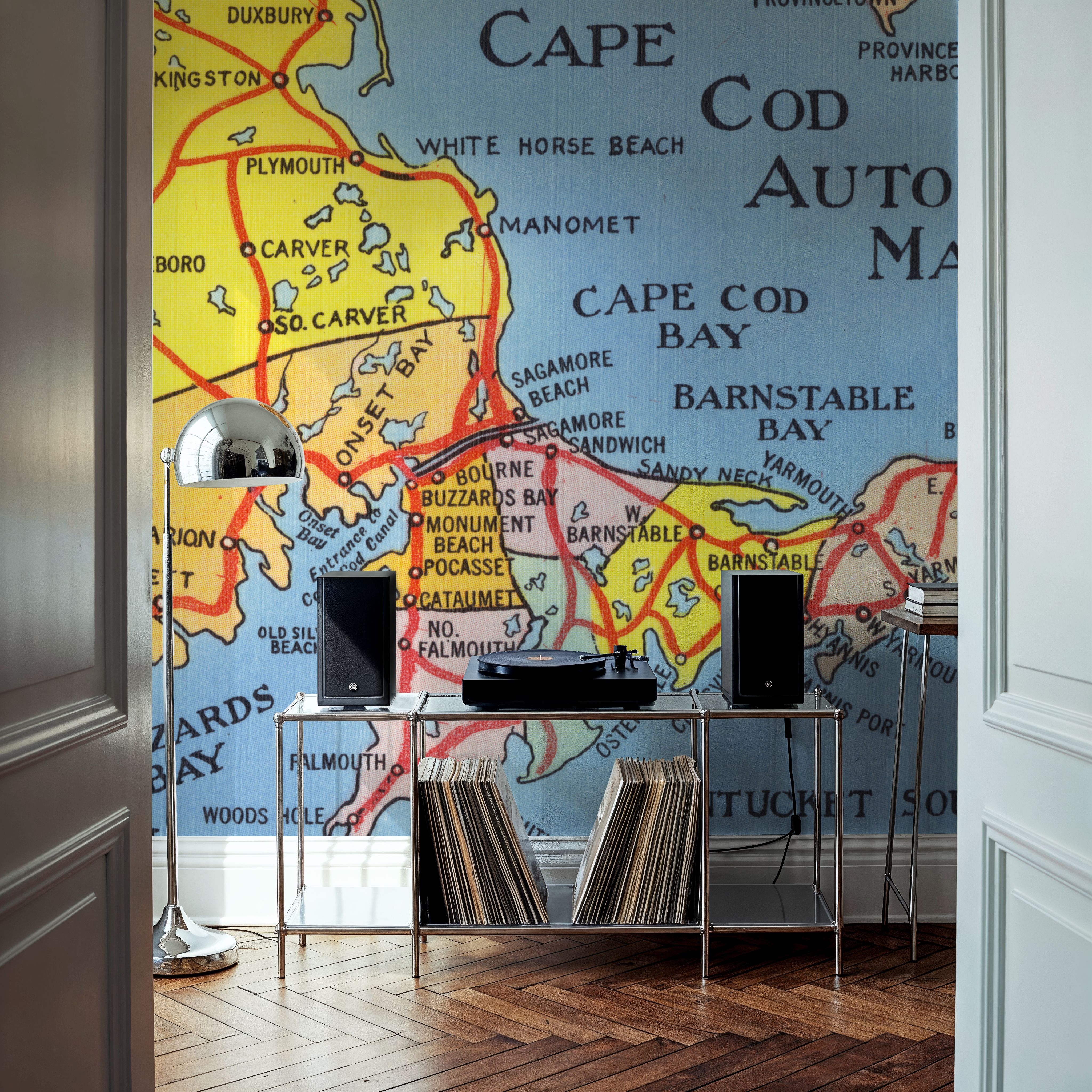 Greetings from Cape Cod Map - Screenprint Postcard