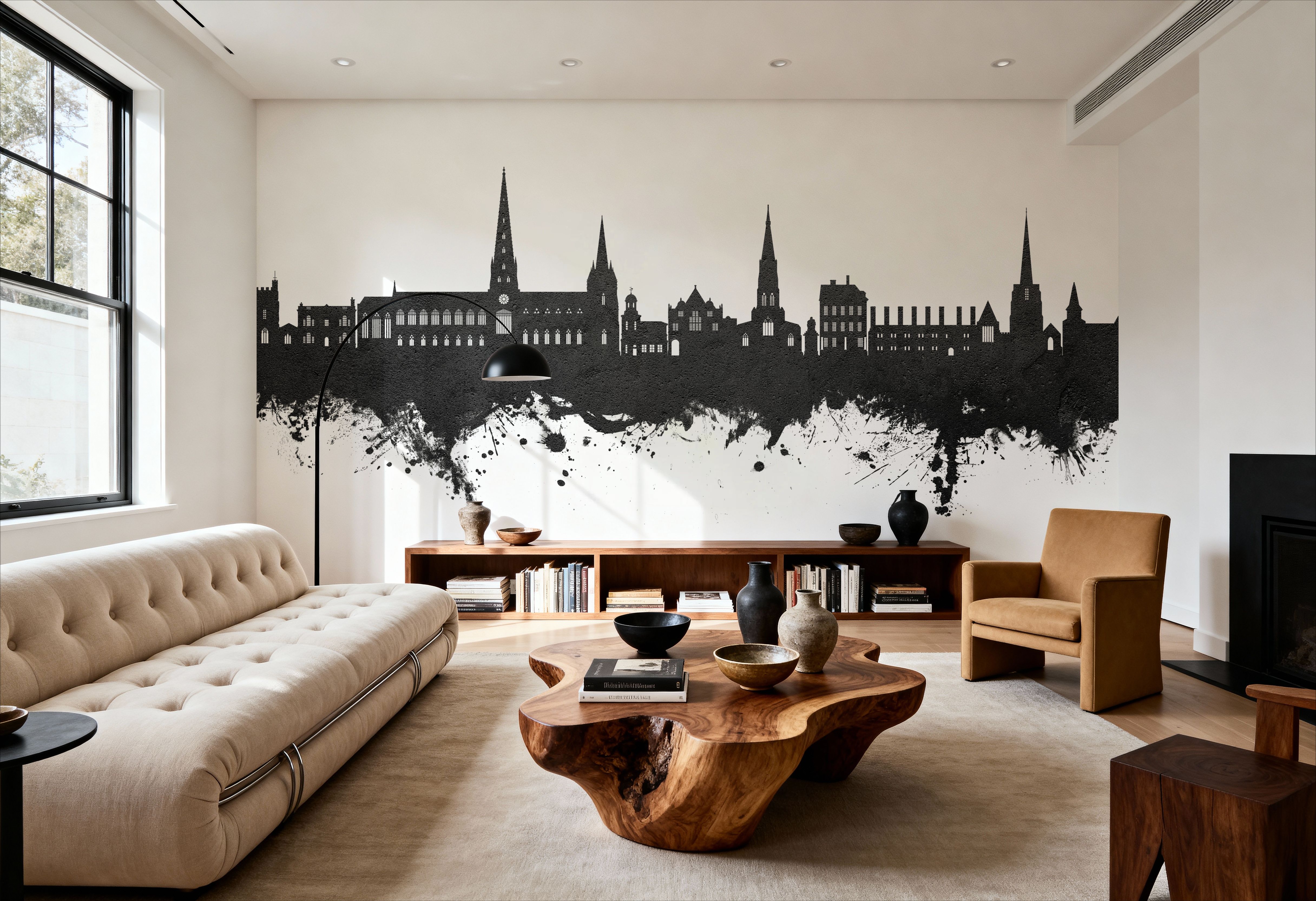 Lichfield England Skyline Black & White