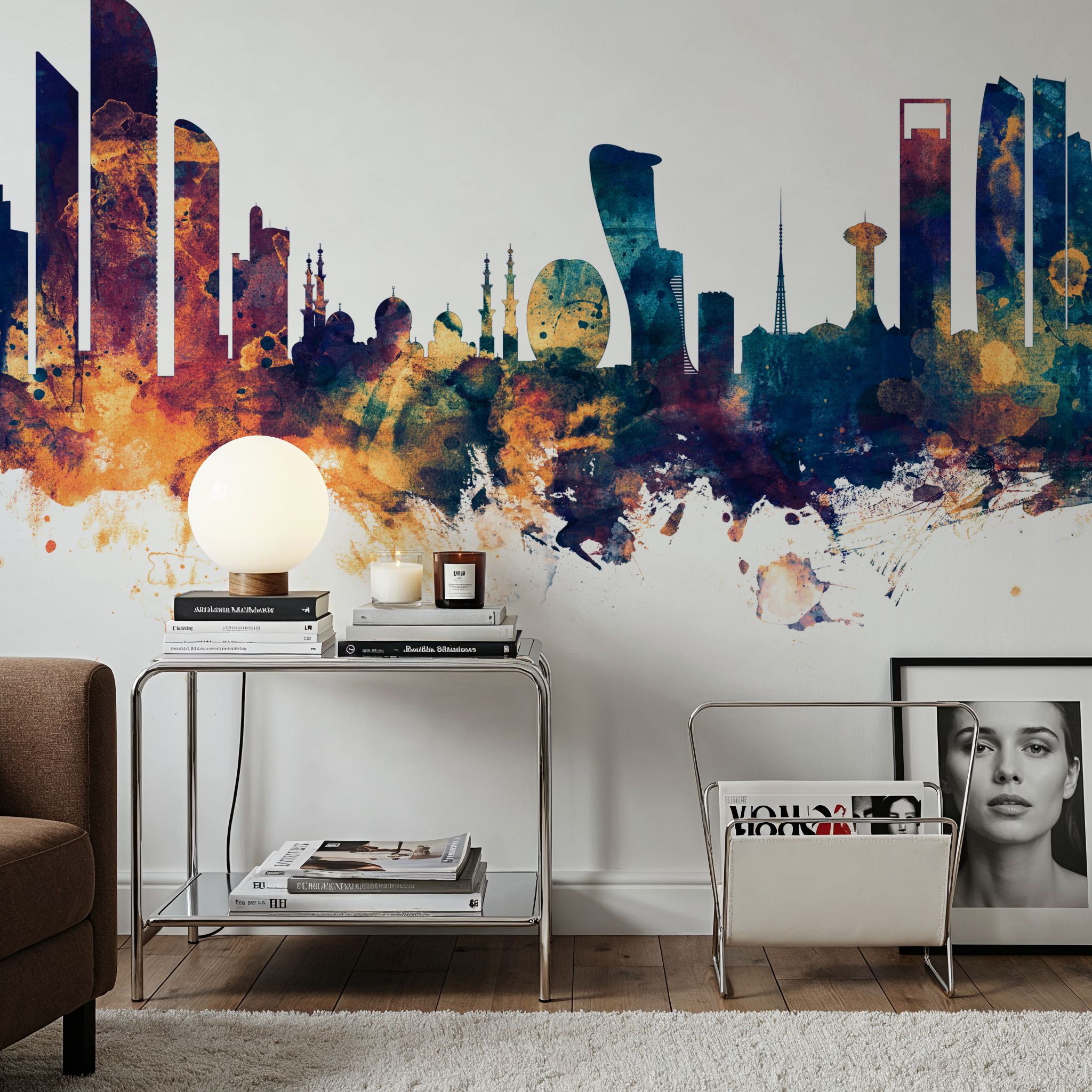 Abu Dhabi Skyline Blue & Bronze